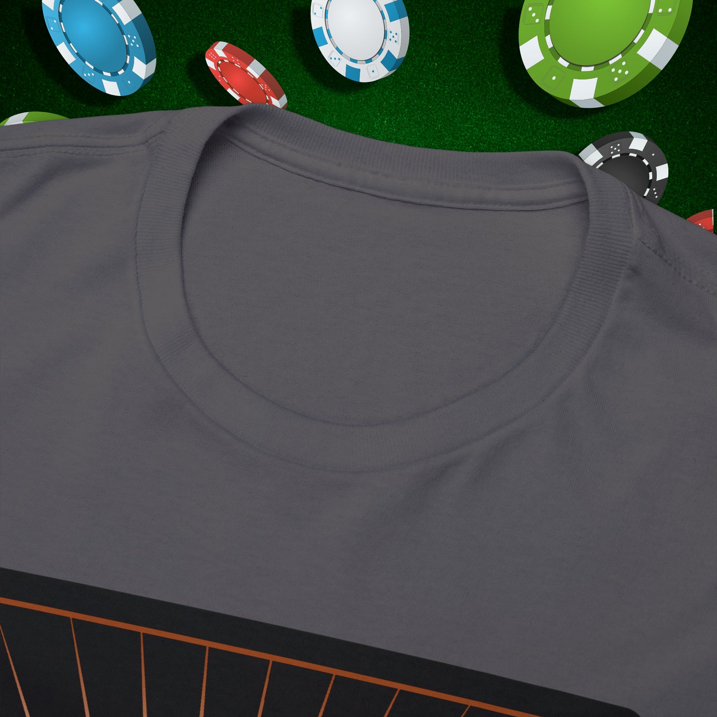 No Lucks Given Jack Skull in Crown of Diamonds Copper Poker T-Shirt Must have Good Luck All-in