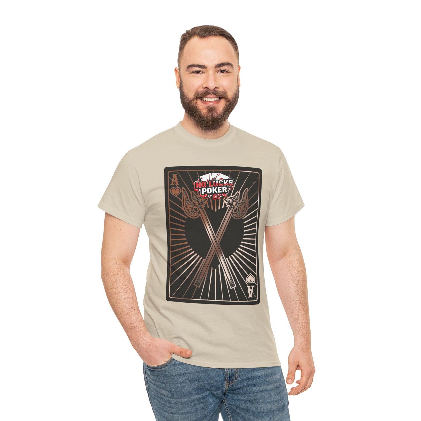 No Lucks Given: Ace of Hearts & Axes – Poker T-Shirt