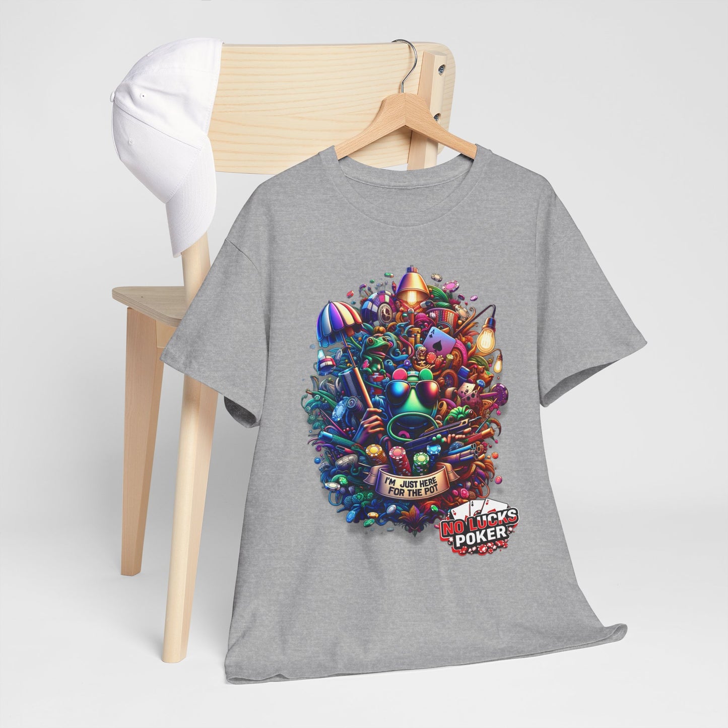 I'm Just here for the Pot unisex heavy cotton tee Poker Apparel