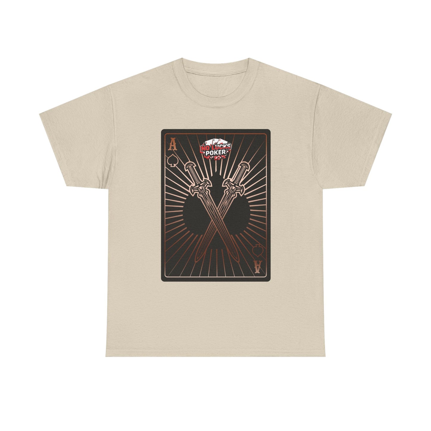 No Lucks Given – Ace of Spades & Crossed Swords Poker T-Shirt (Copper Edition)