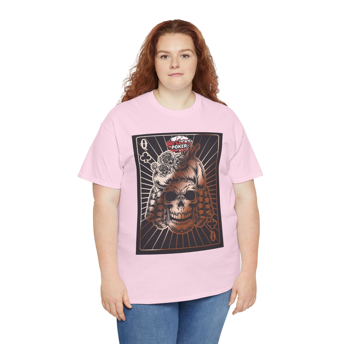 No Lucks Given Angry Queen of Clubs Copper Poker T-Shirt Must have Good Luck All-in