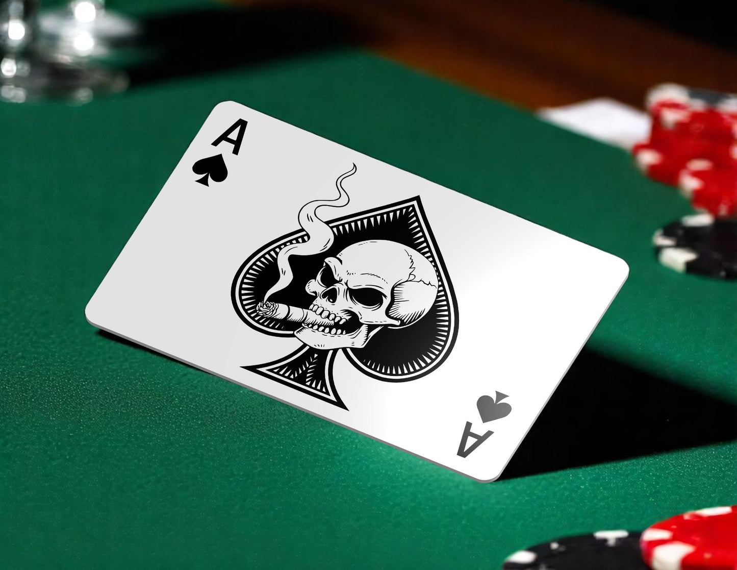 Pocket Aces Skull - Custom 3D Printed Poker Cut Card – Casino & Home Game Dealer Accessory