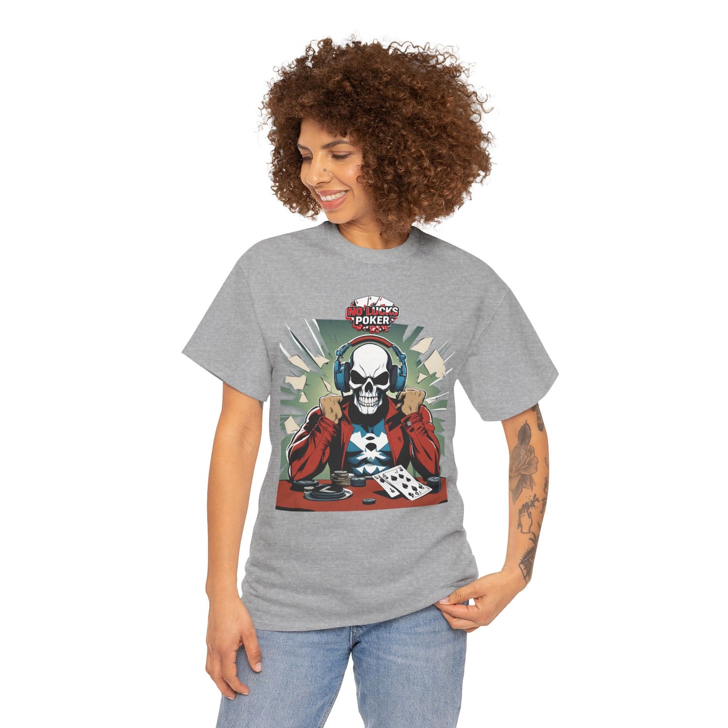 No Lucks Given – Poker Skull w/ Headphones Tee (Hero/Villain Edition)
