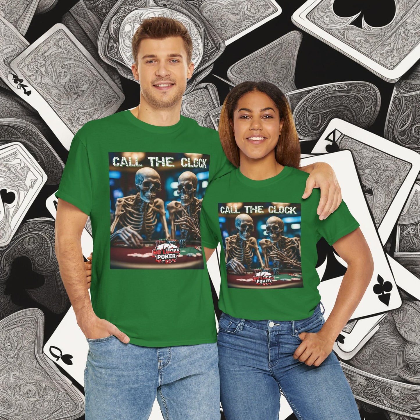 Call the clock skull unisex heavy cotton T-Shirt Must have Good Luck All-in