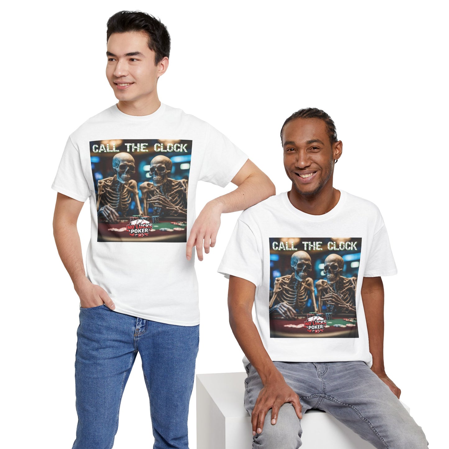 Call the clock skull unisex heavy cotton T-Shirt Must have Good Luck All-in