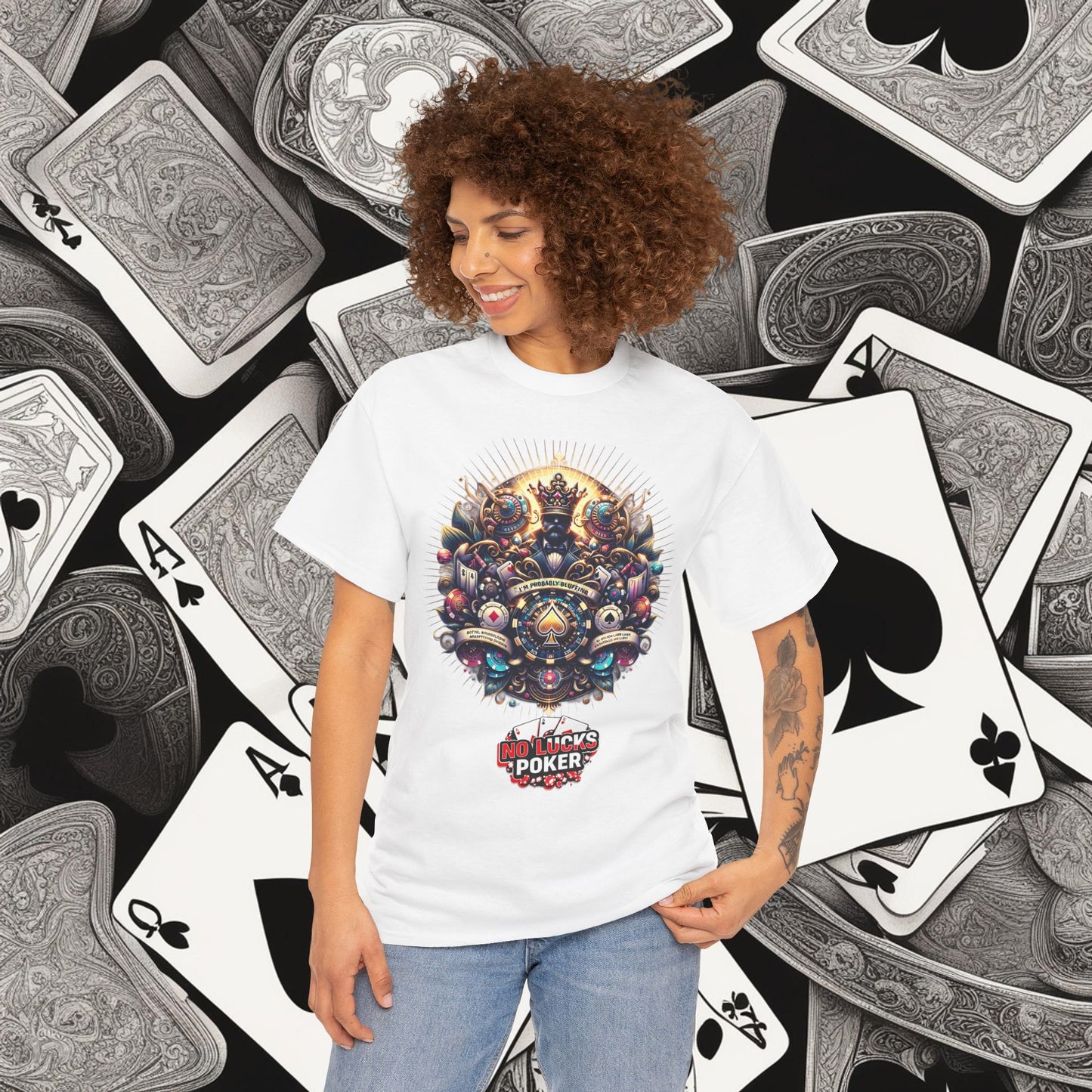 I'm Probably Bluffing unisex heavy cotton tee Poker Apparel