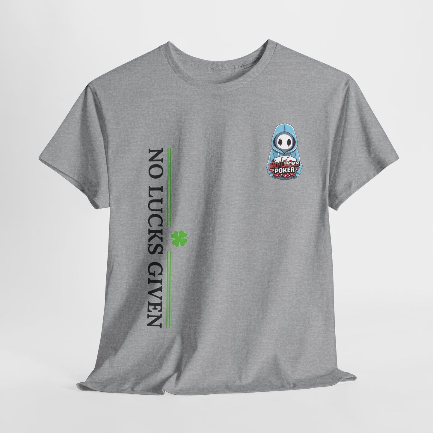 No Lucks Given – Ghost Logo Poker T-Shirt | Stealth Blackout Style