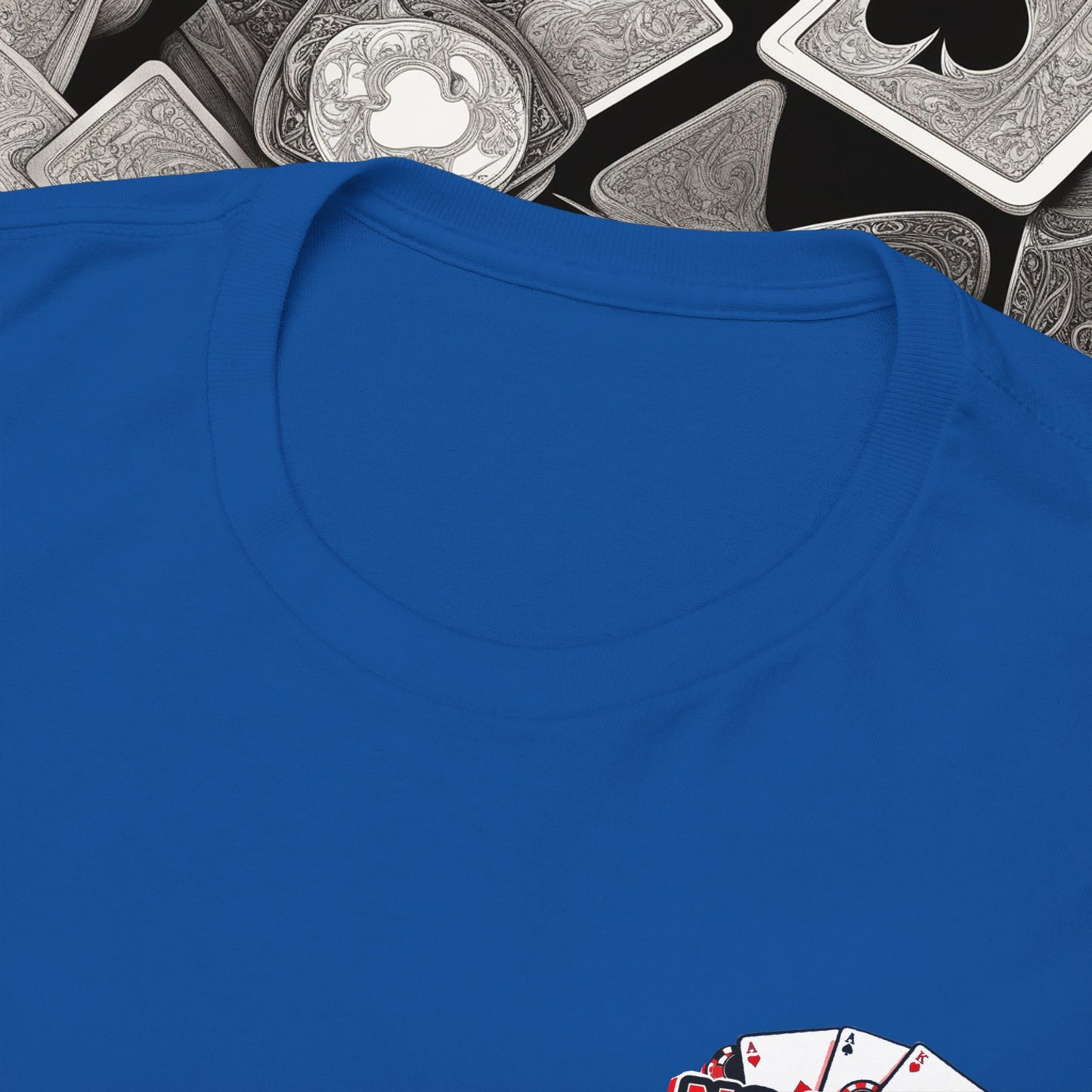 Poker Player with Skull at Poker Table 0 Lucks Given Unisex heavy cotton tee Poker Apparel