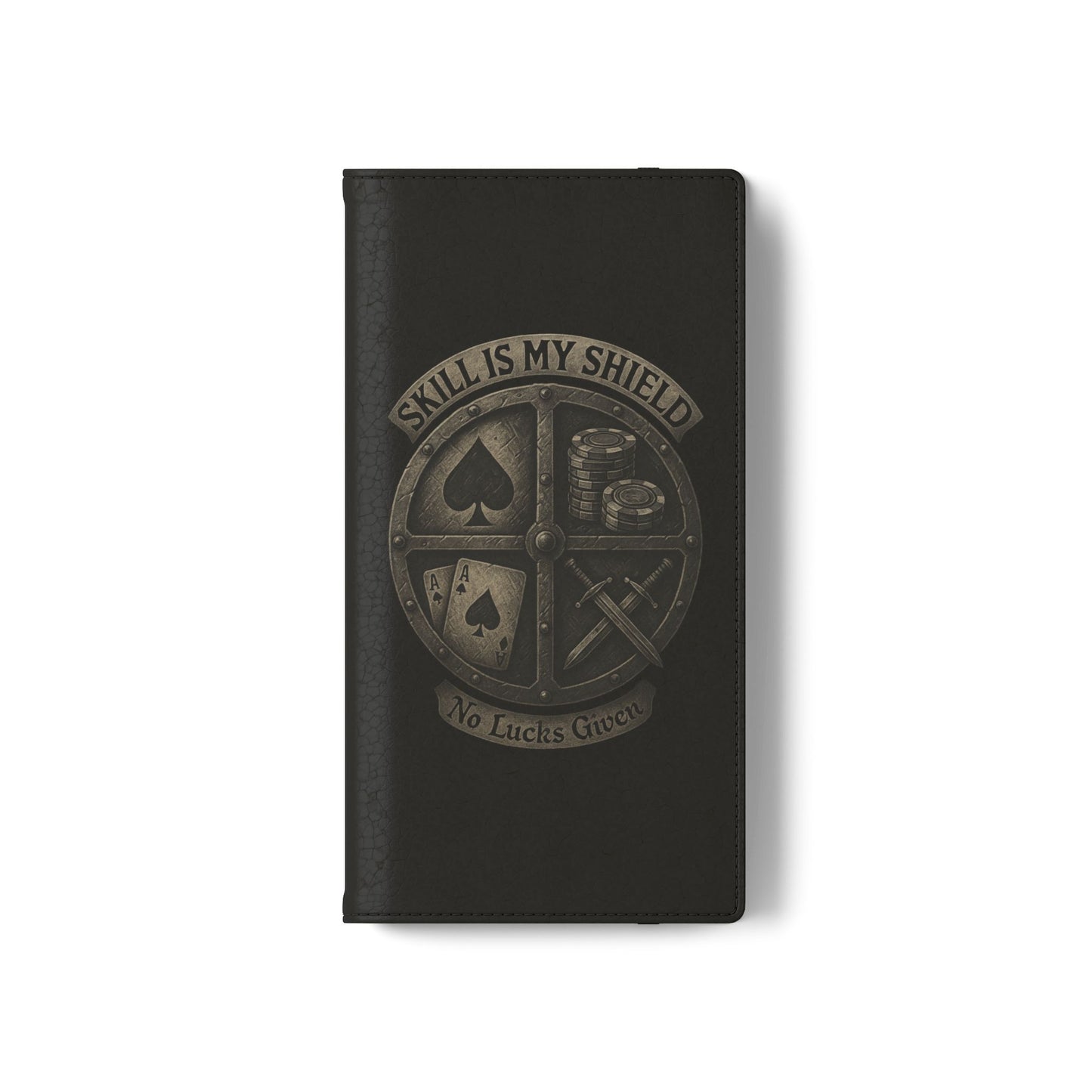Skill Is My Shield Poker Phone Case | Zero Lucks – Ace of Spades & Crossed Swords – iPhone & Android Phone Cover