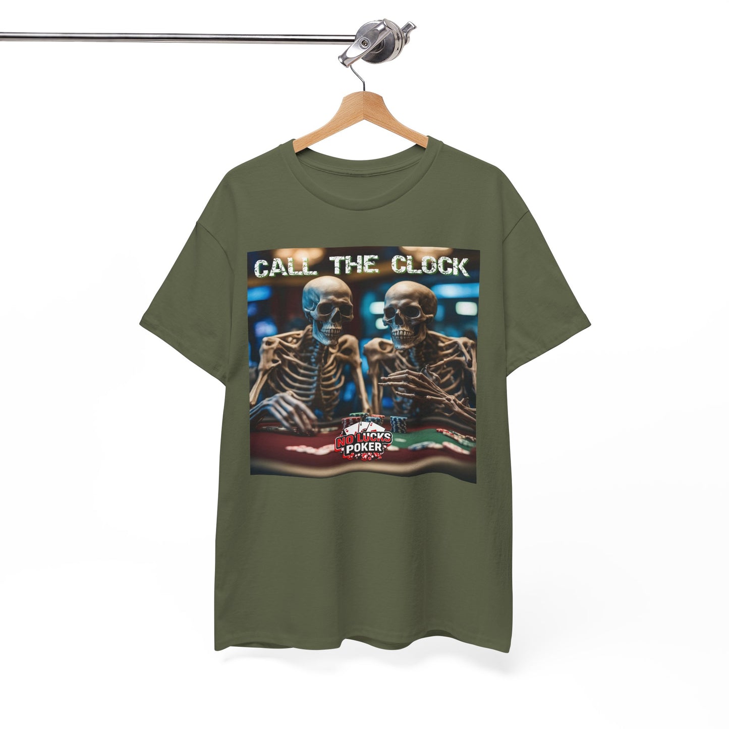 Call the clock skull unisex heavy cotton T-Shirt Must have Good Luck All-in