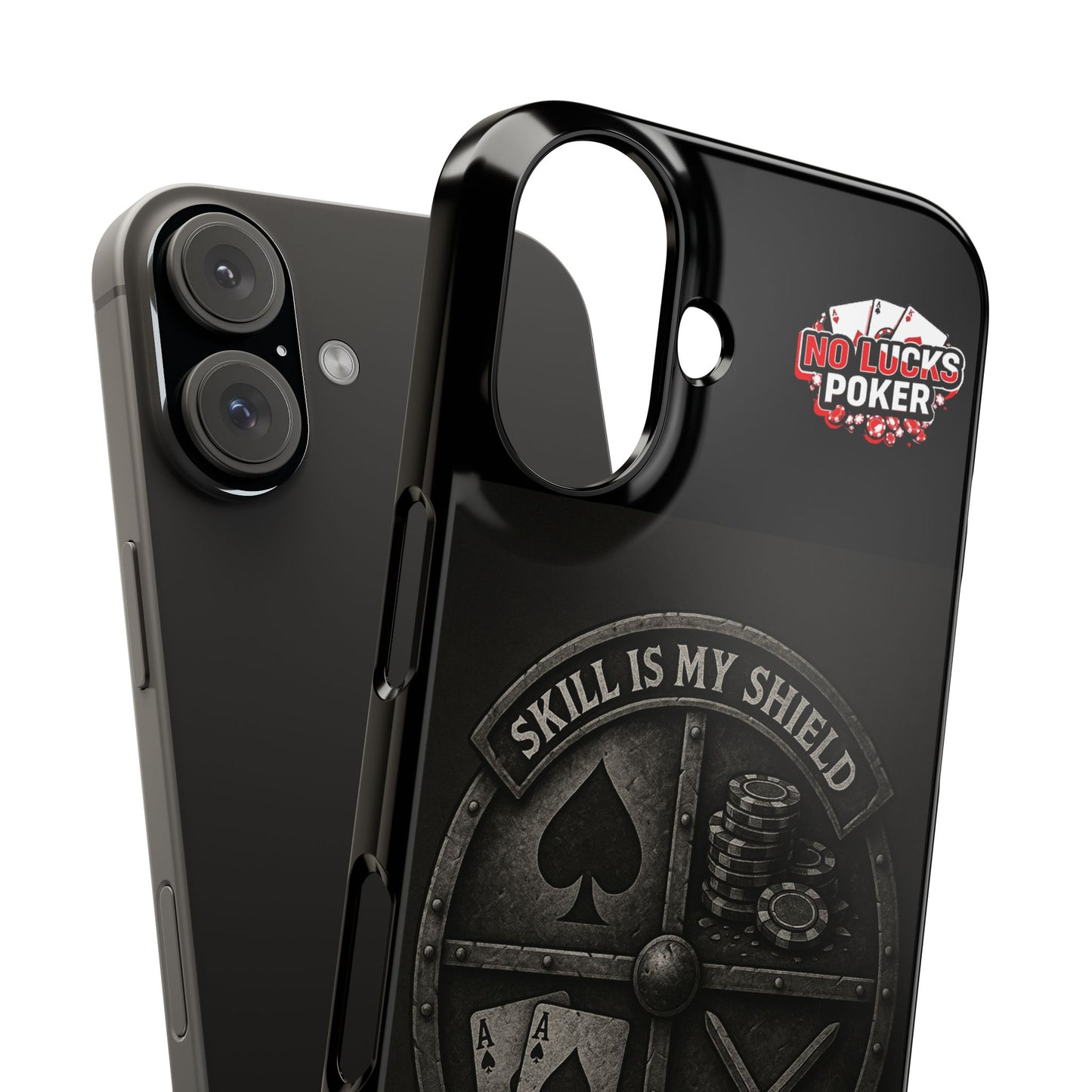 Skill Is My Shield Poker Phone Case | Zero Lucks – Ace of Spades & Crossed Swords -  iPhone 13 - 16