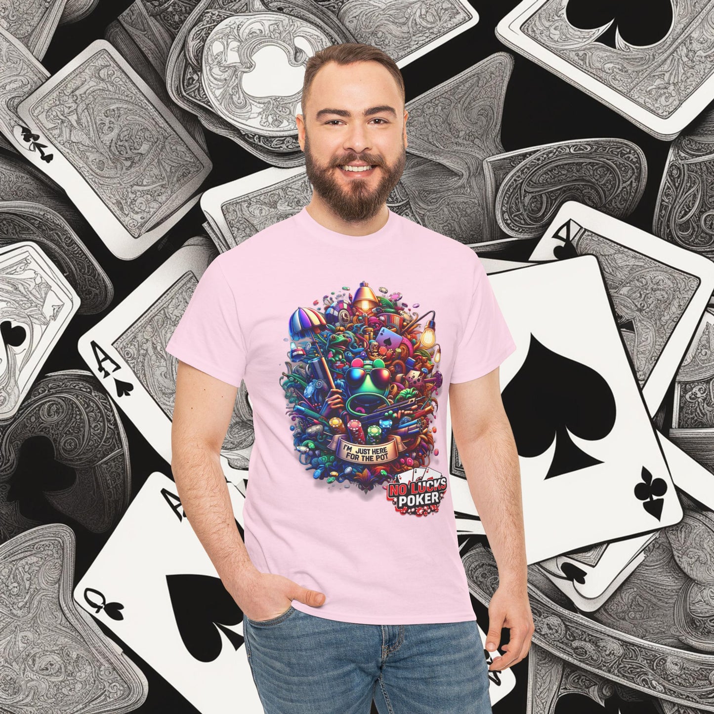 I'm Just here for the Pot unisex heavy cotton tee Poker Apparel