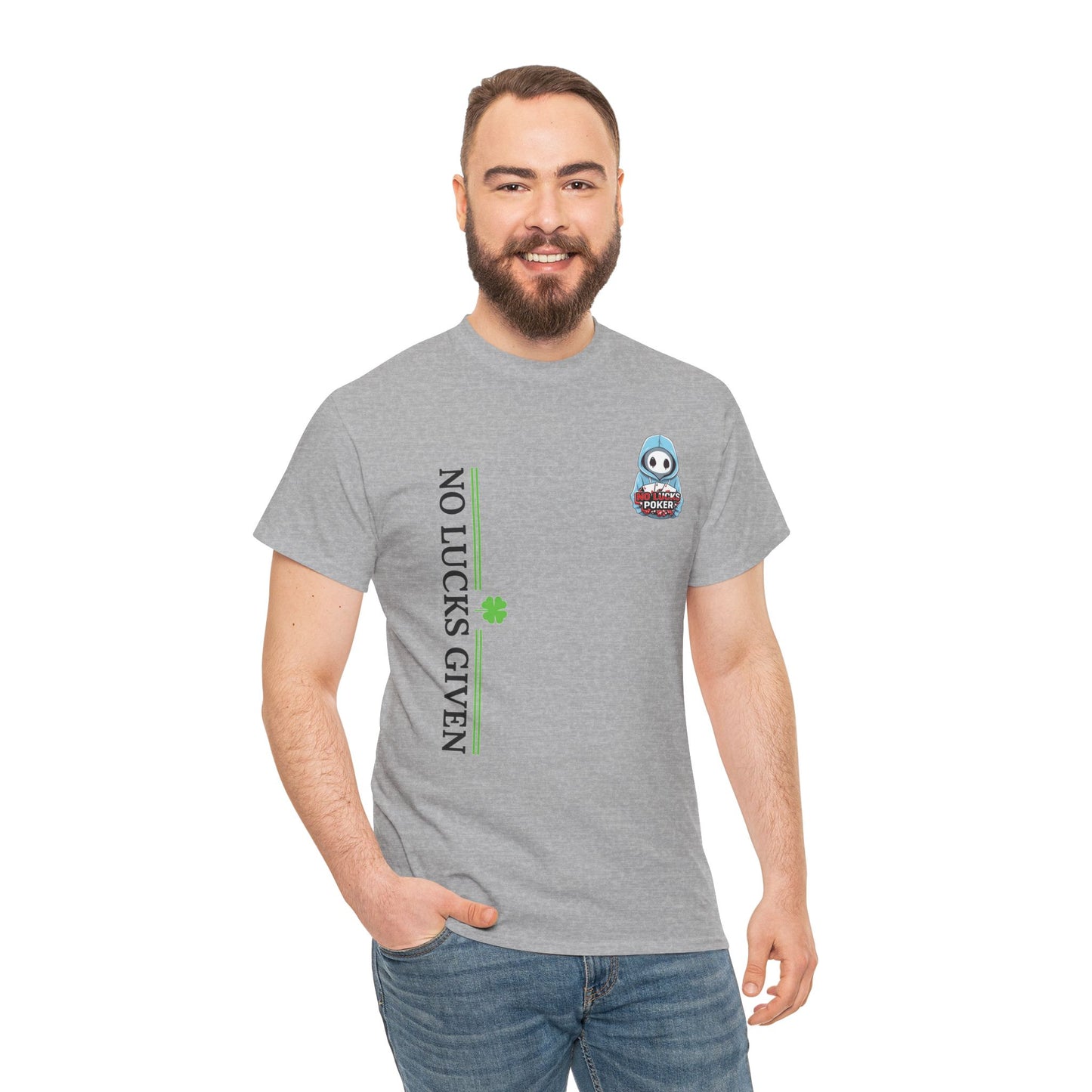 No Lucks Given – Ghost Logo Poker T-Shirt | Stealth Blackout Style