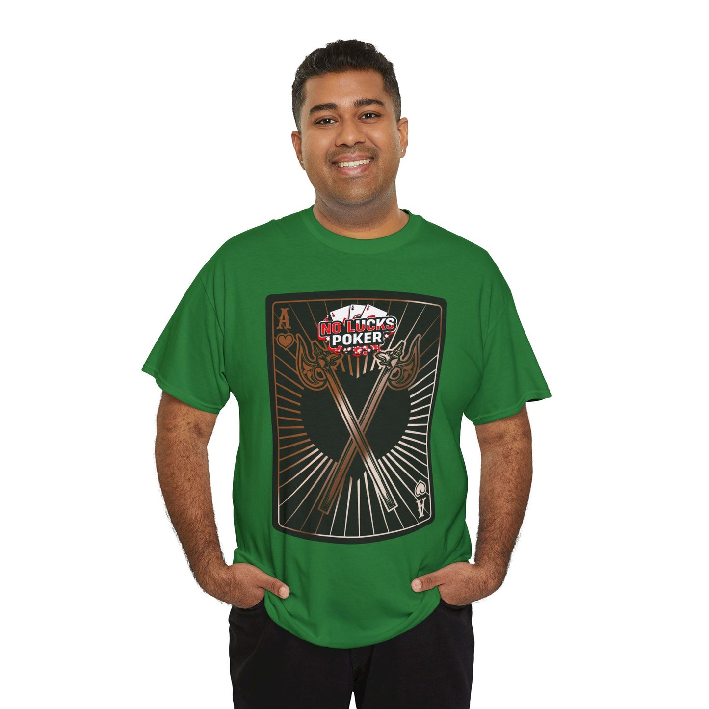 No Lucks Given: Ace of Hearts & Axes – Poker T-Shirt