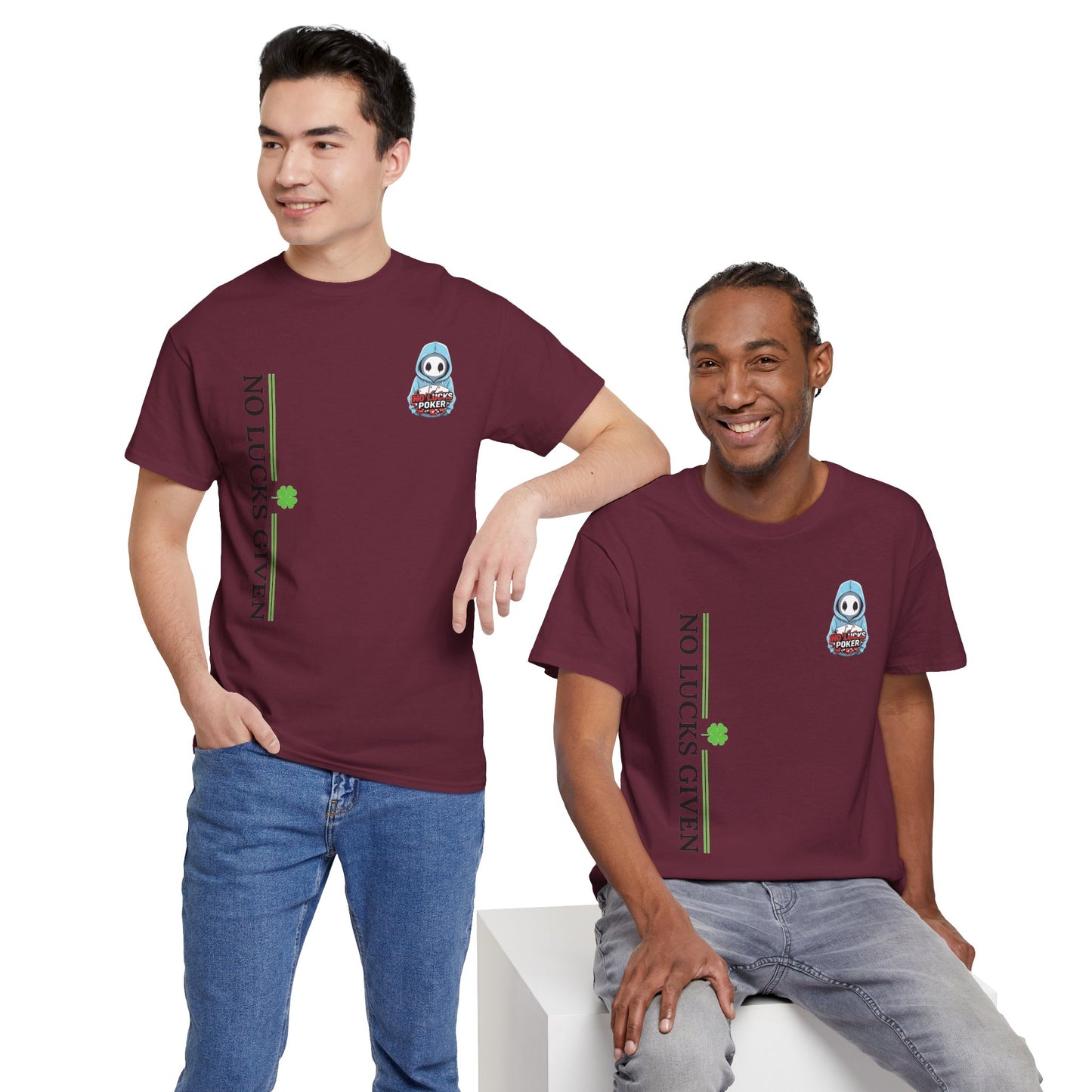 No Lucks Given – Ghost Logo Poker T-Shirt | Stealth Blackout Style