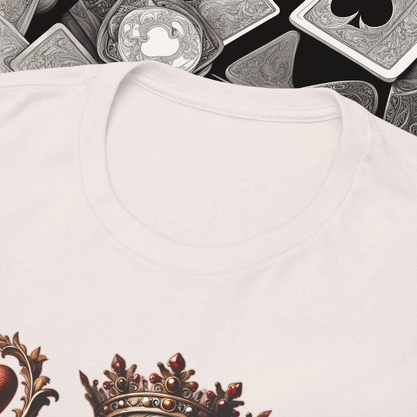 Queen of Hearts Poker T-Shirt | Unisex Heavy Cotton Tee