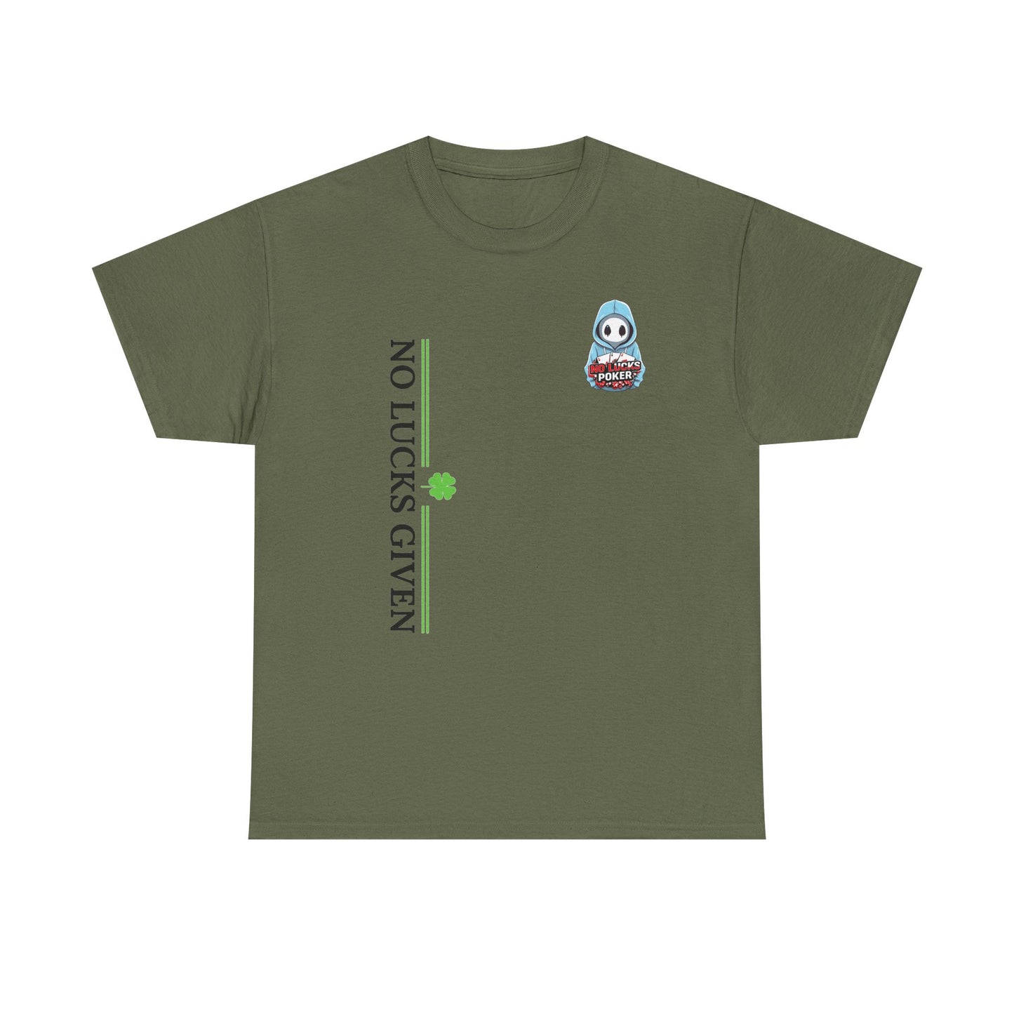 No Lucks Given – Ghost Logo Poker T-Shirt | Stealth Blackout Style