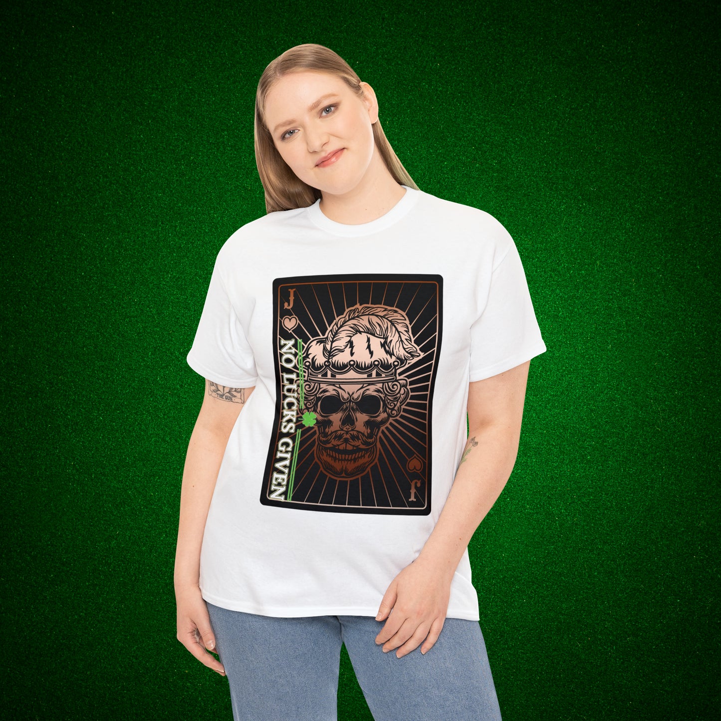 No Lucks Given Angry Jack of Hearts Copper Poker T-Shirt Must have Good Luck All-in