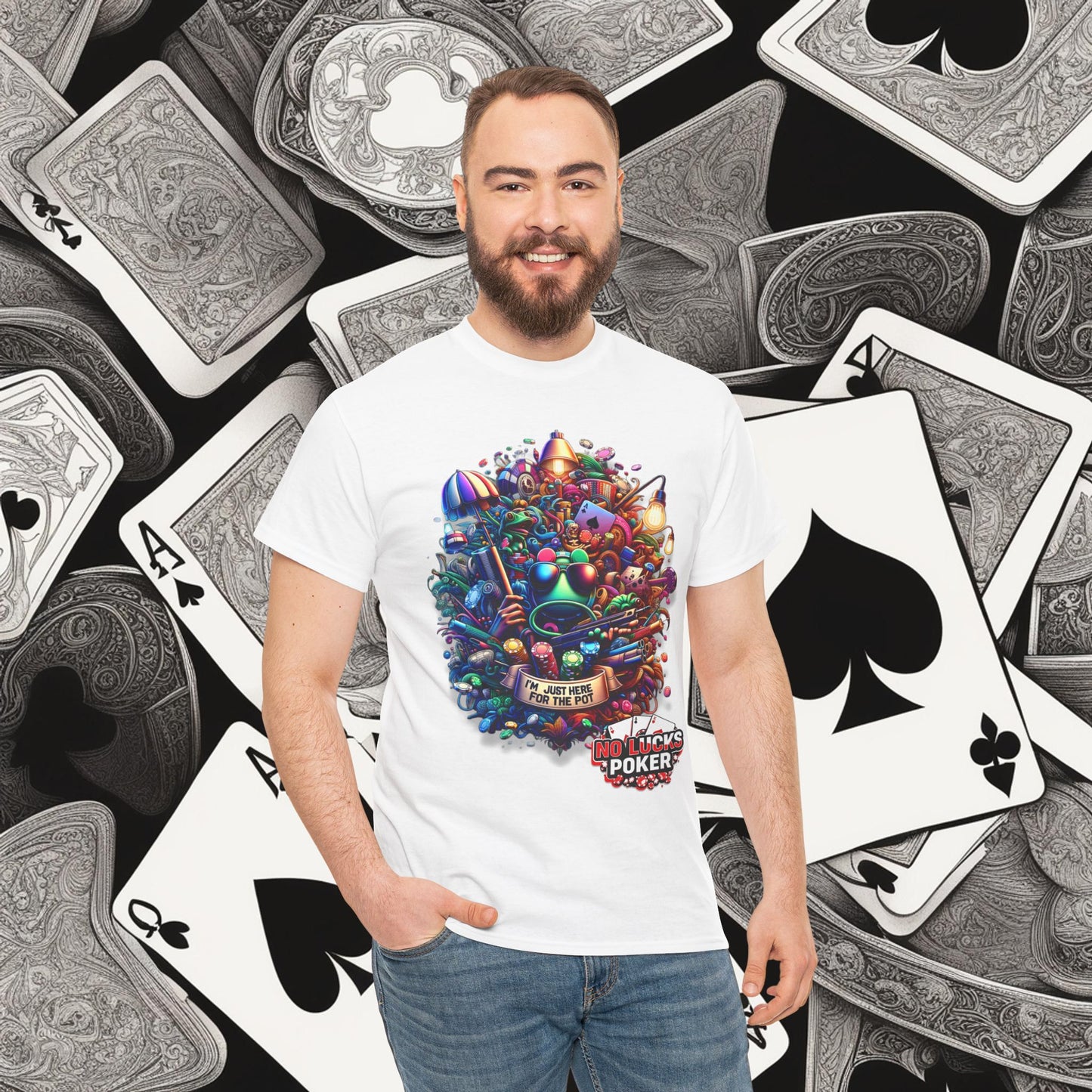 I'm Just here for the Pot unisex heavy cotton tee Poker Apparel