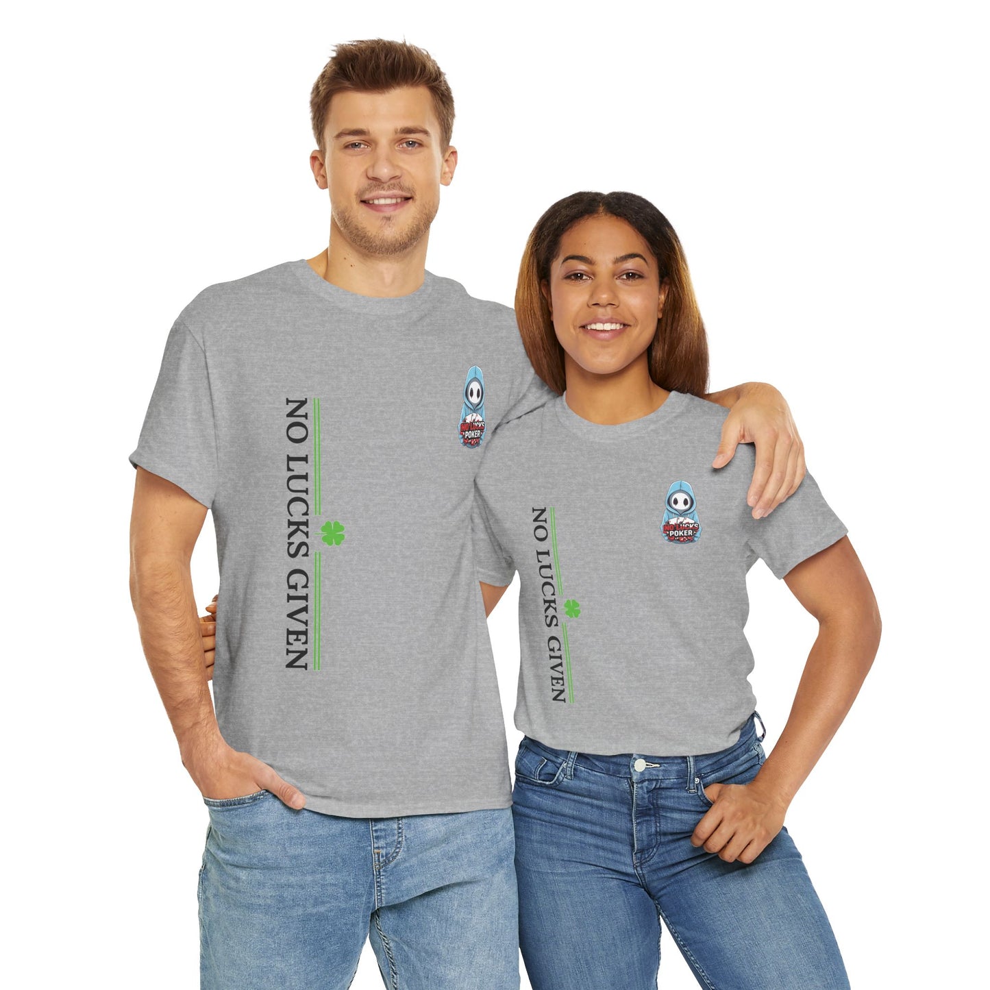 No Lucks Given – Ghost Logo Poker T-Shirt | Stealth Blackout Style