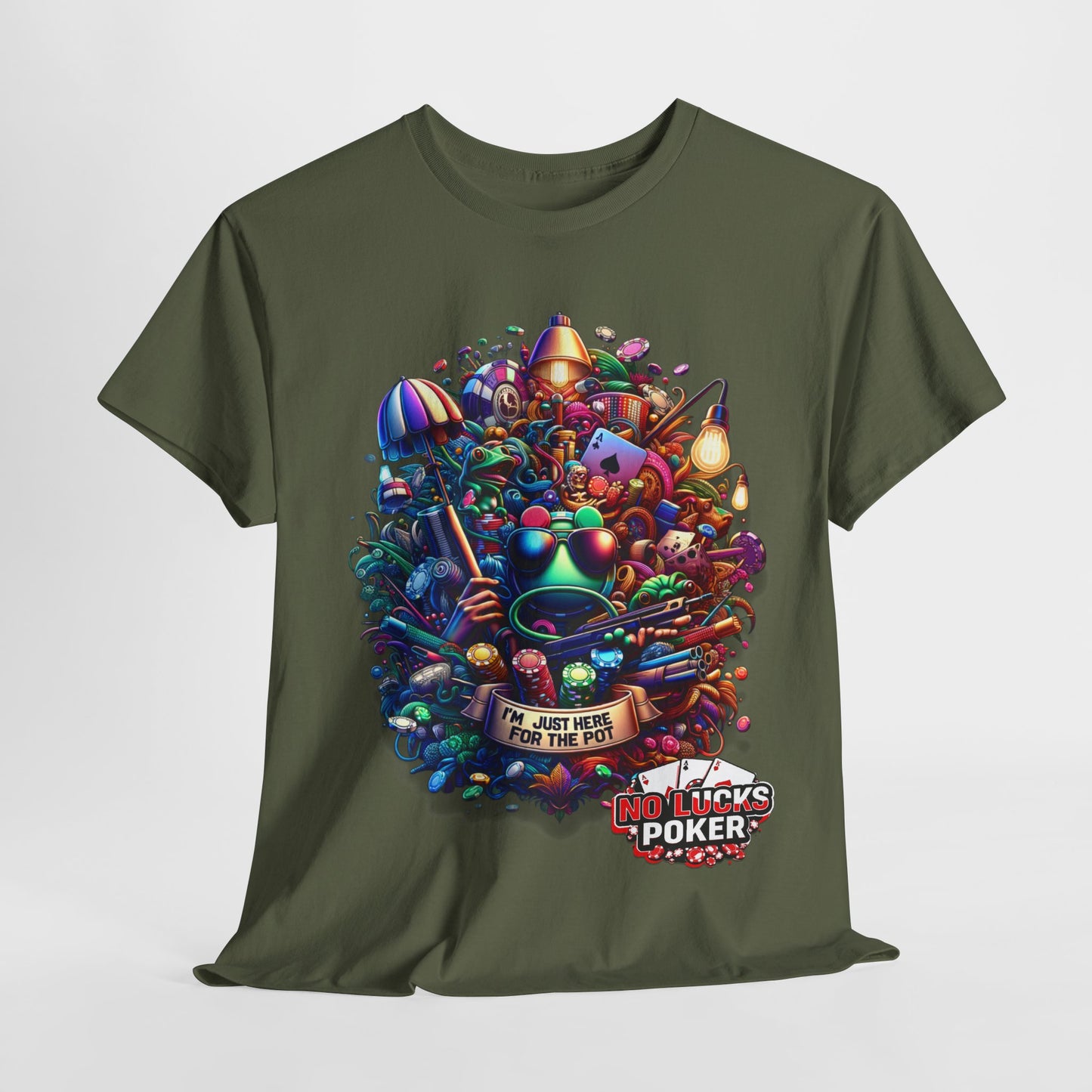 I'm Just here for the Pot unisex heavy cotton tee Poker Apparel