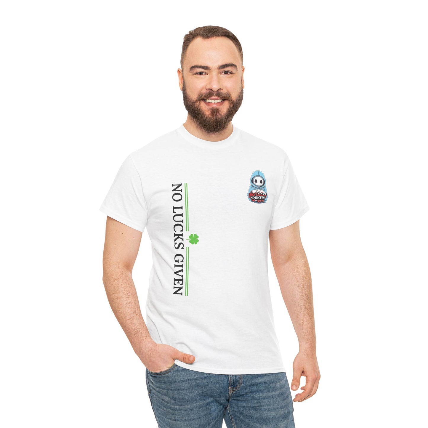 No Lucks Given – Ghost Logo Poker T-Shirt | Stealth Blackout Style
