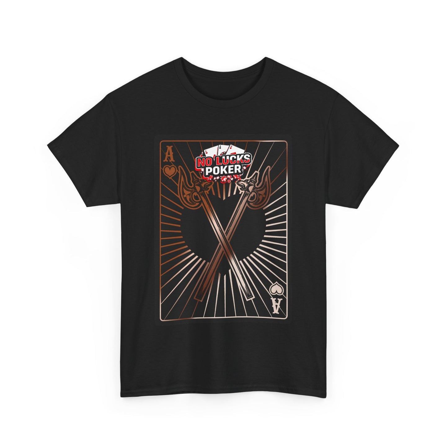 No Lucks Given: Ace of Hearts & Axes – Poker T-Shirt