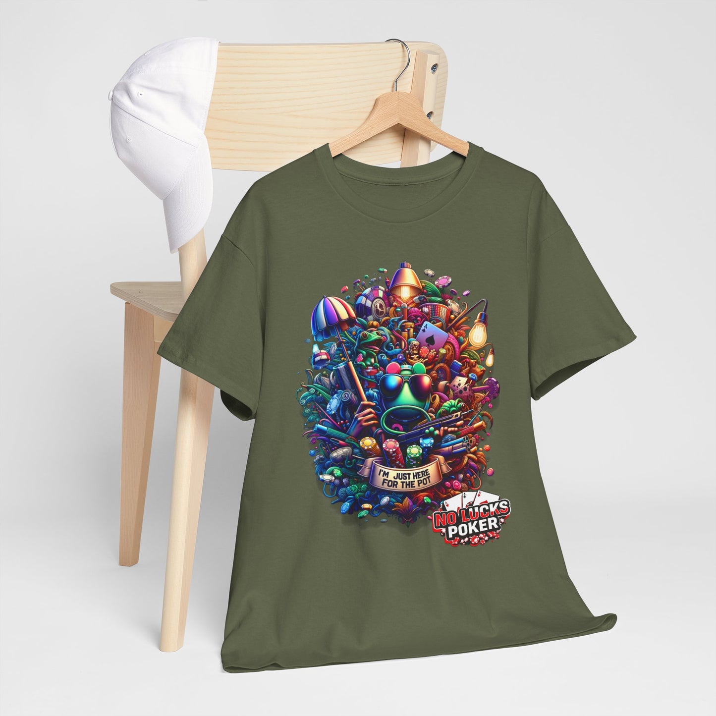 I'm Just here for the Pot unisex heavy cotton tee Poker Apparel