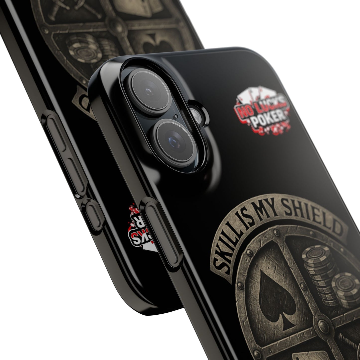 Skill Is My Shield Poker Phone Case | Zero Lucks – Ace of Spades & Crossed Swords -  iPhone 13 - 16