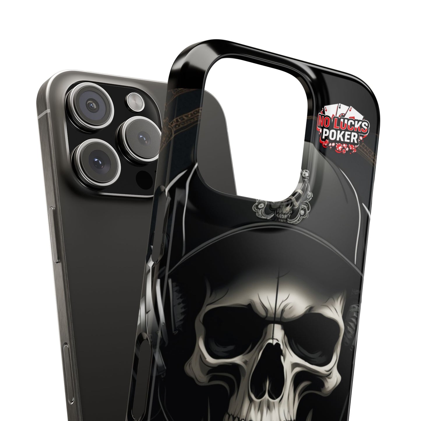 Poker Player with Skull at Poker Table Slim Phone Case -  iPhone 13 - 16