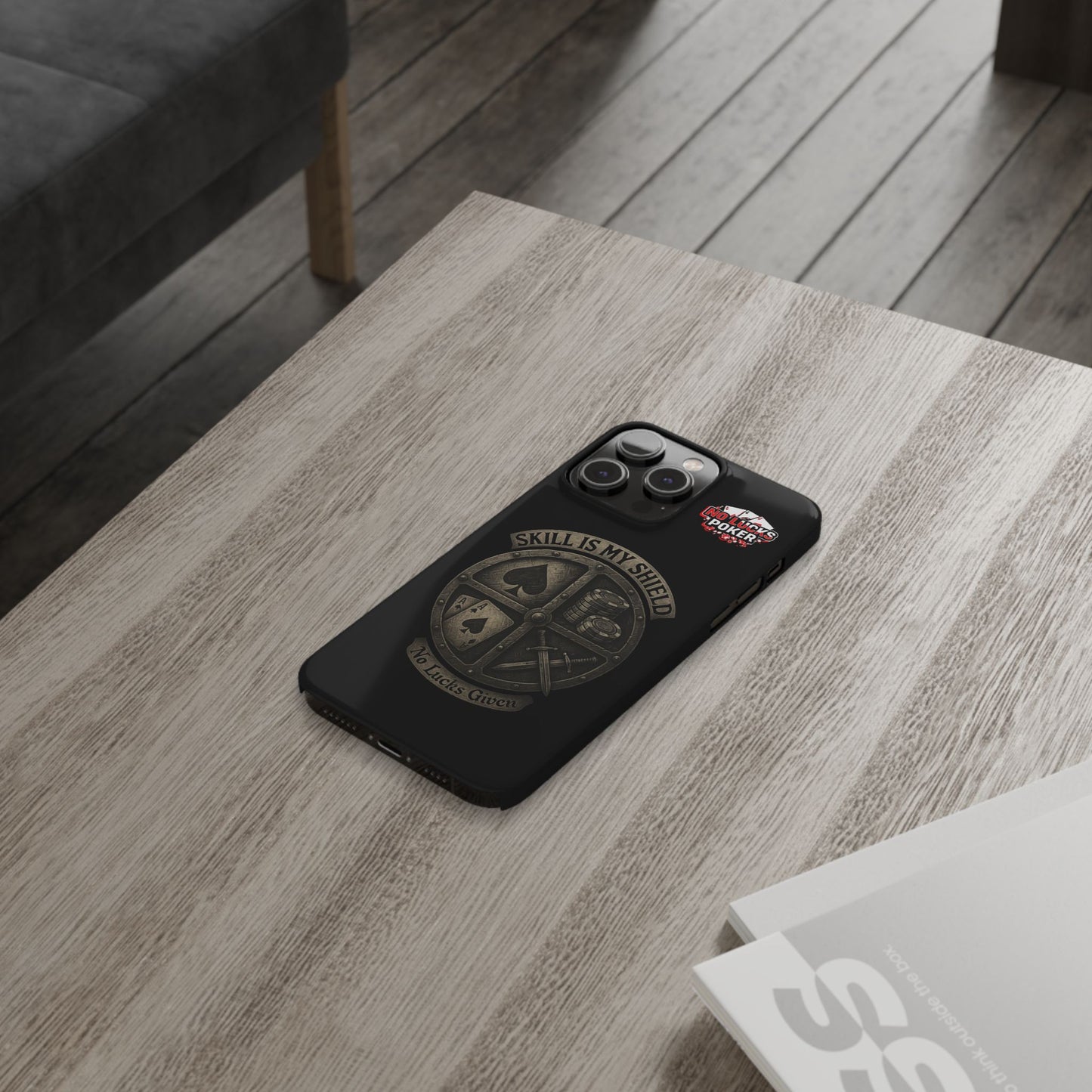 Skill Is My Shield Poker Phone Case | Zero Lucks – Ace of Spades & Crossed Swords -  iPhone 13 - 16