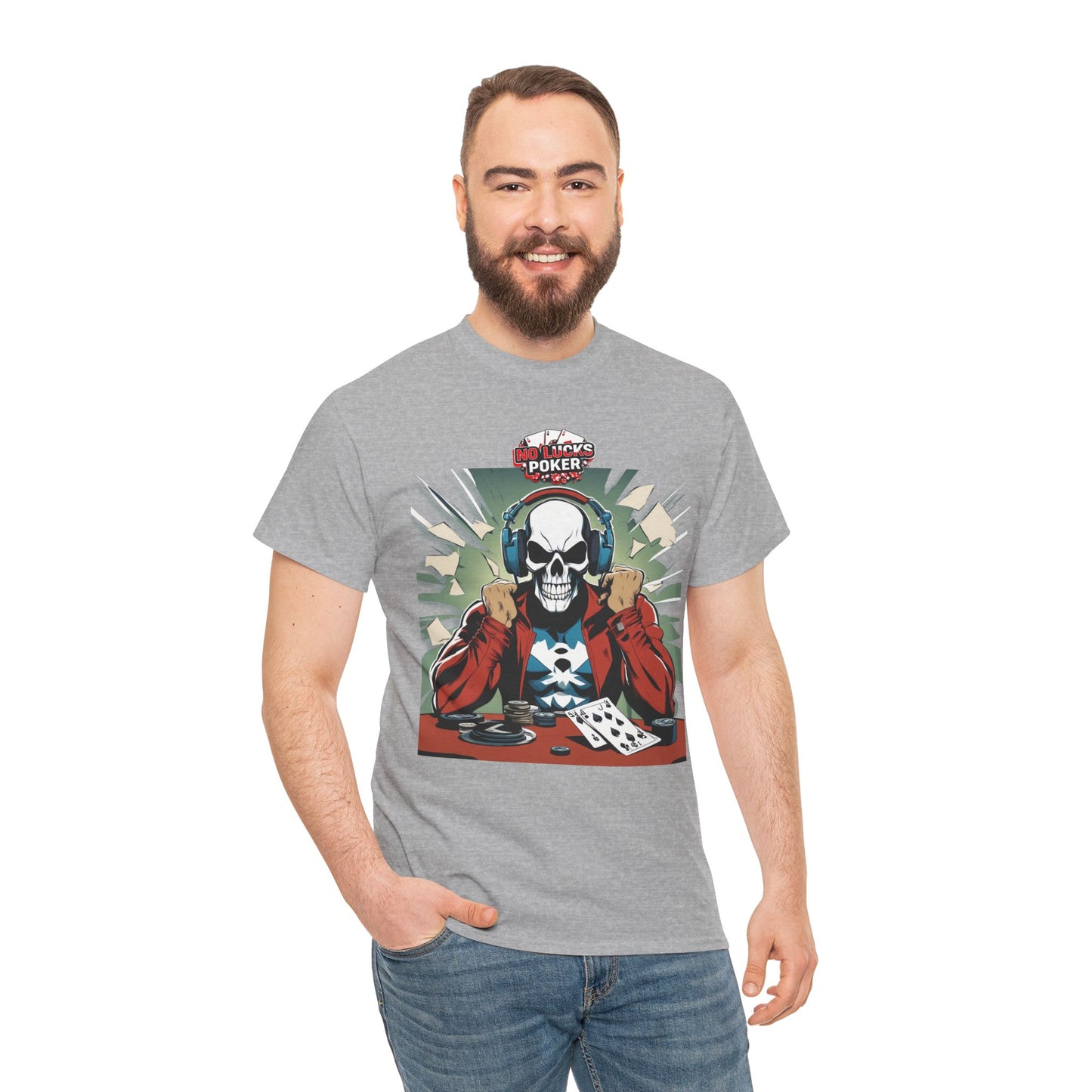 No Lucks Given – Poker Skull w/ Headphones Tee (Hero/Villain Edition)