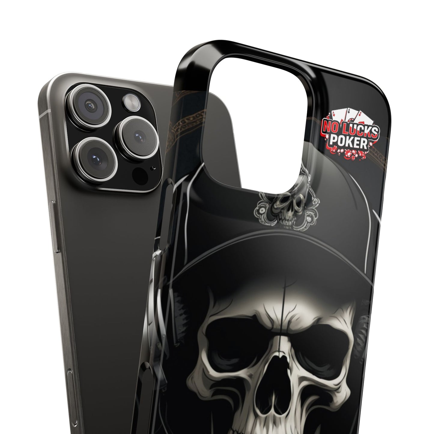 Poker Player with Skull at Poker Table Slim Phone Case -  iPhone 13 - 16