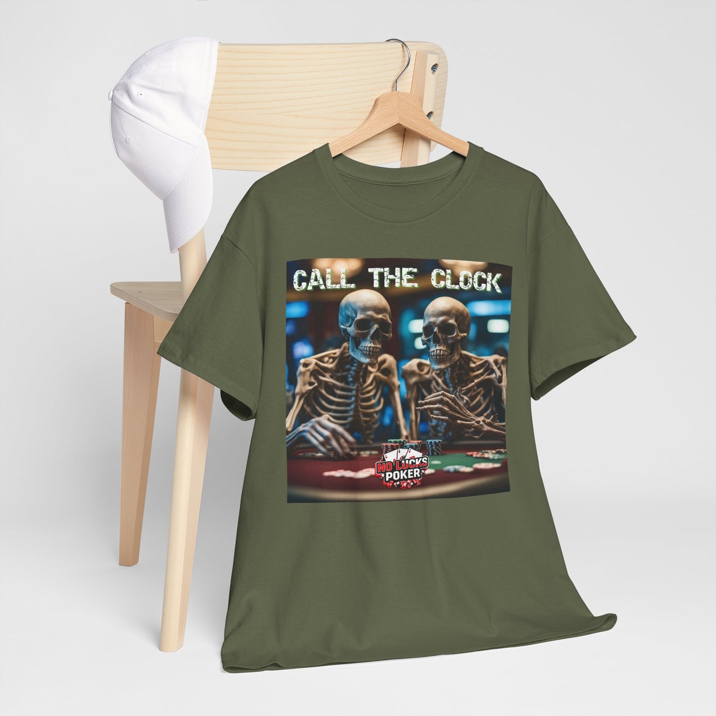 Call the clock skull unisex heavy cotton T-Shirt Must have Good Luck All-in