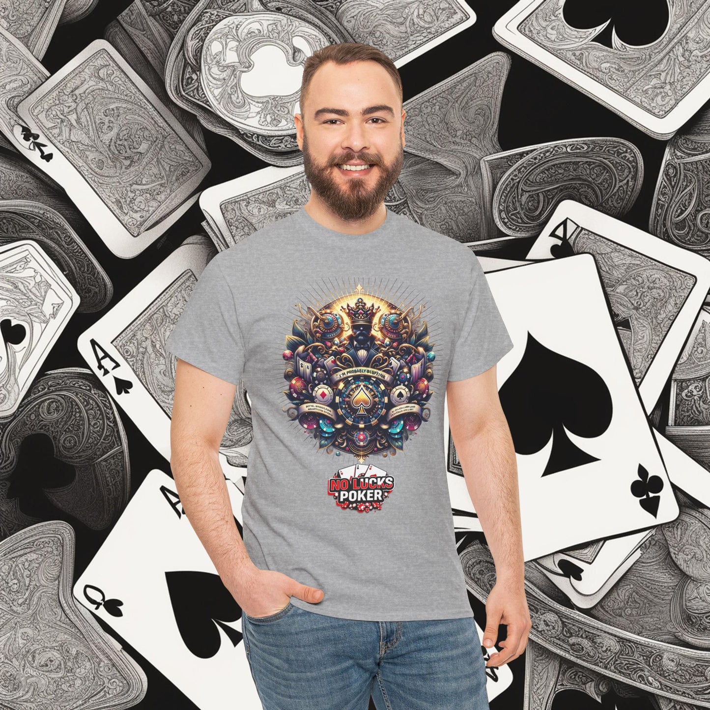 I'm Probably Bluffing unisex heavy cotton tee Poker Apparel