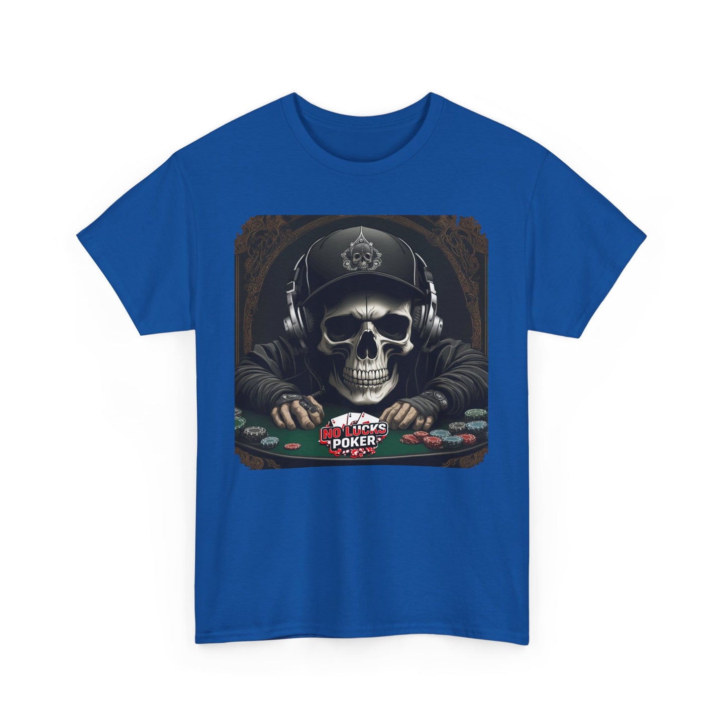 No Lucks Given – Hoodie Skull & Headphones Poker Tee