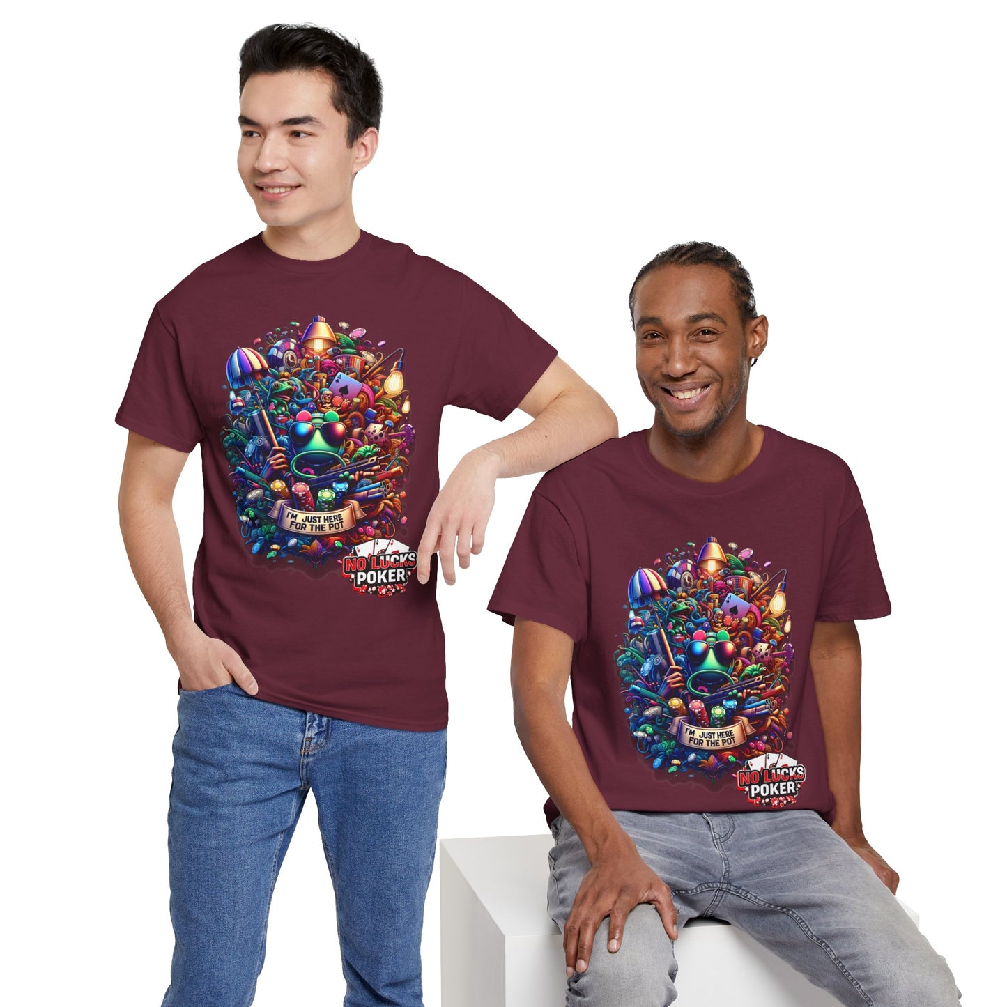 I'm Just here for the Pot unisex heavy cotton tee Poker Apparel