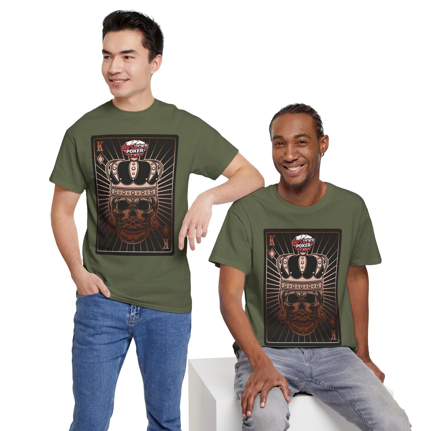 No Lucks Given Royal Skull King of Diamonds Copper Poker T-Shirt Must have Good Luck All-in