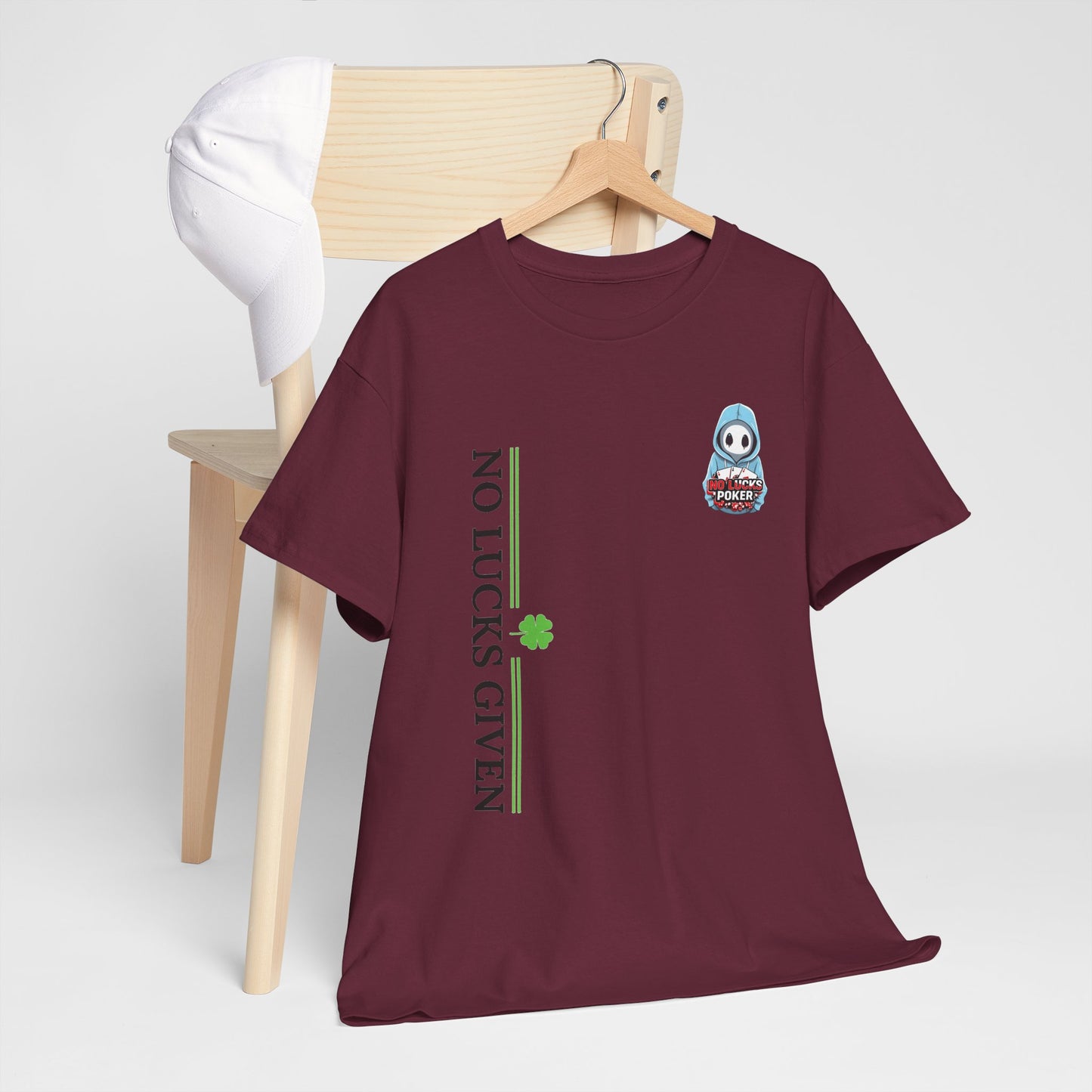 No Lucks Given – Ghost Logo Poker T-Shirt | Stealth Blackout Style