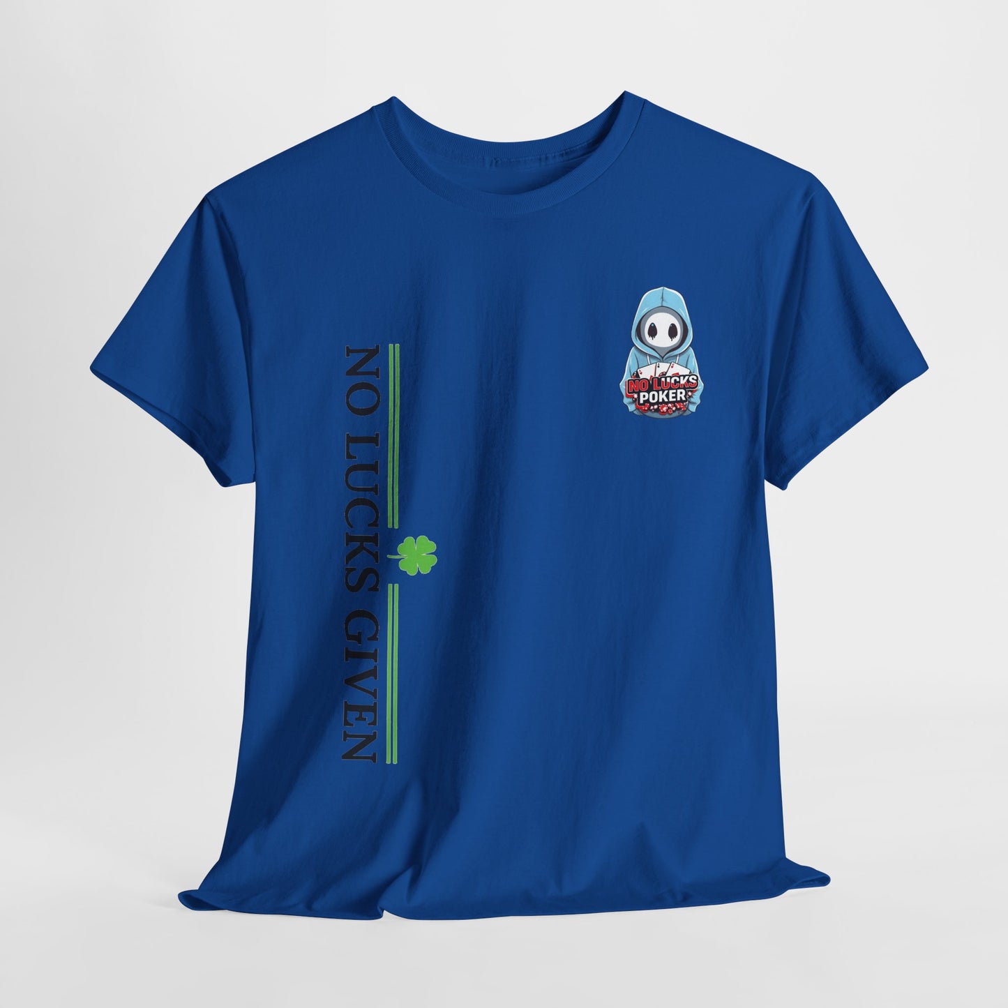 No Lucks Given – Ghost Logo Poker T-Shirt | Stealth Blackout Style