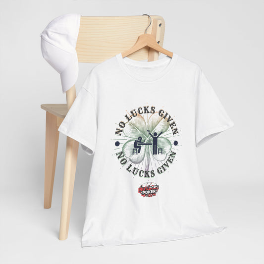 No Lucks Given – Large Clover Poker T-Shirt | Skill Over Luck
