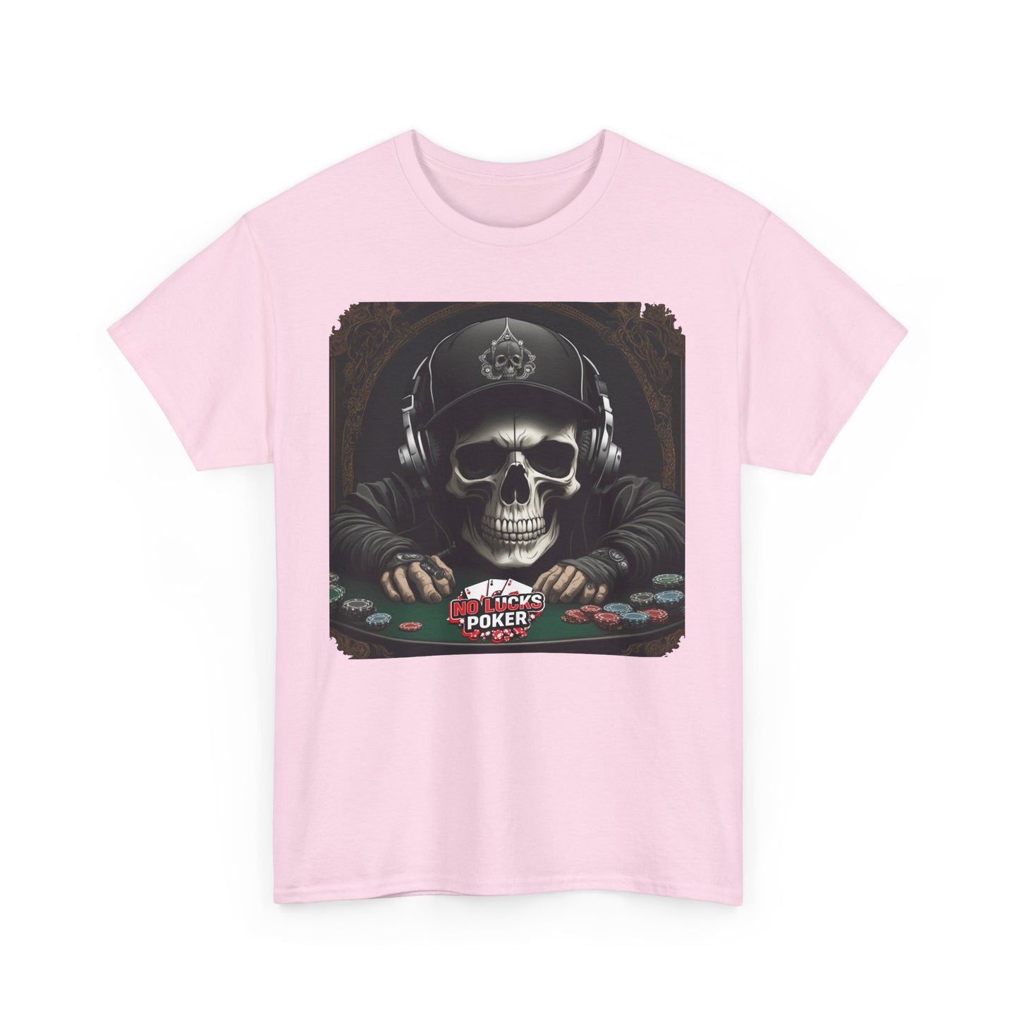 No Lucks Given – Hoodie Skull & Headphones Poker Tee
