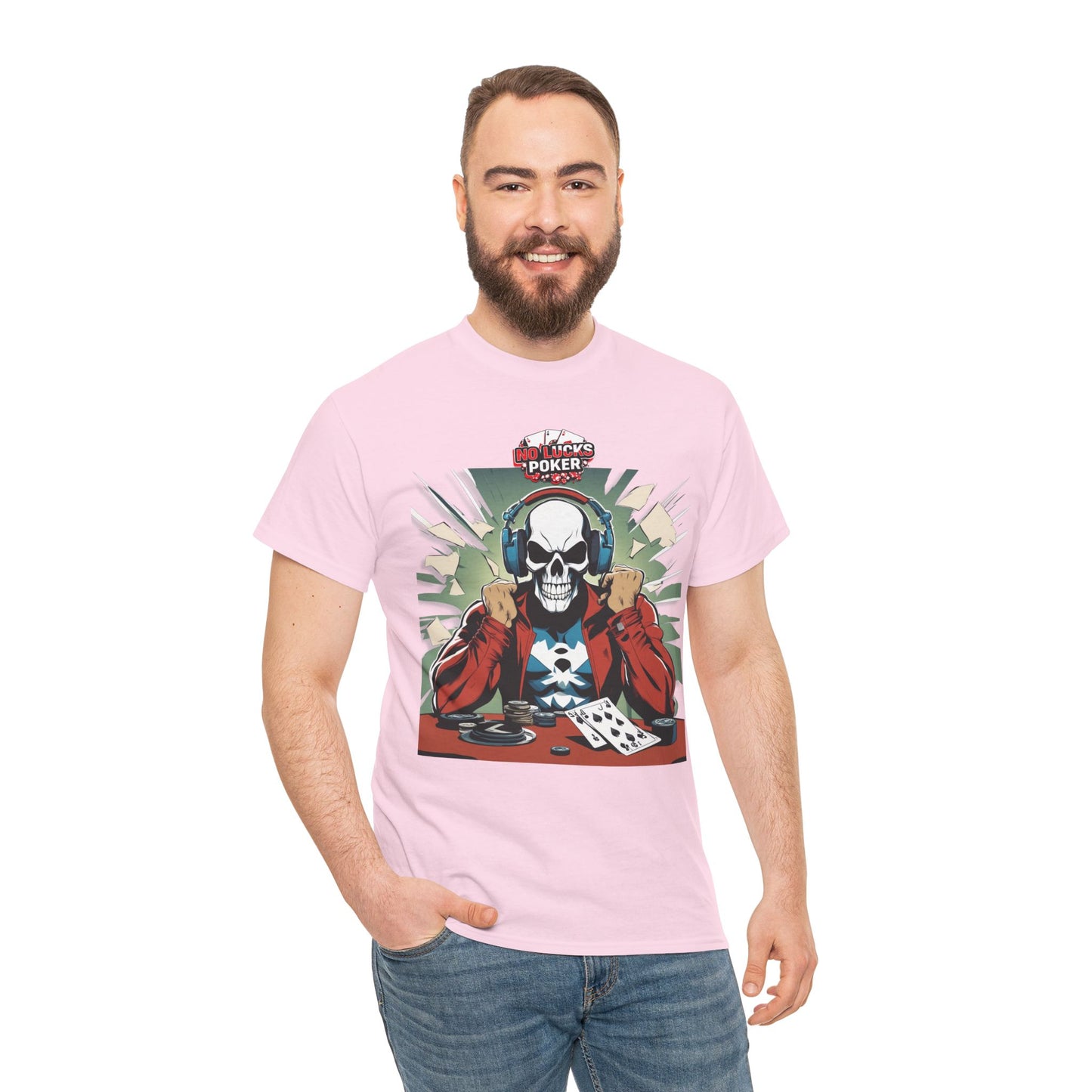No Lucks Given – Poker Skull w/ Headphones Tee (Hero/Villain Edition)