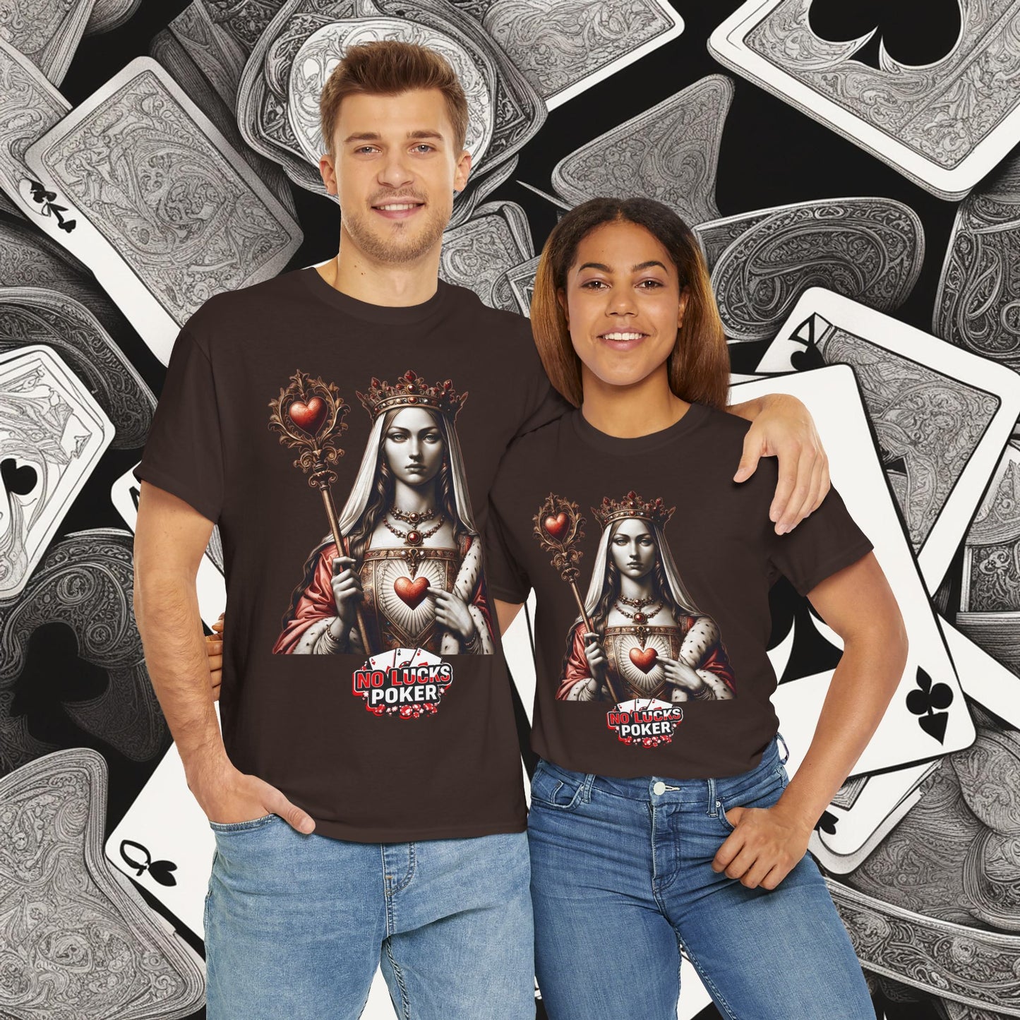 Queen of Hearts Poker T-Shirt | Unisex Heavy Cotton Tee