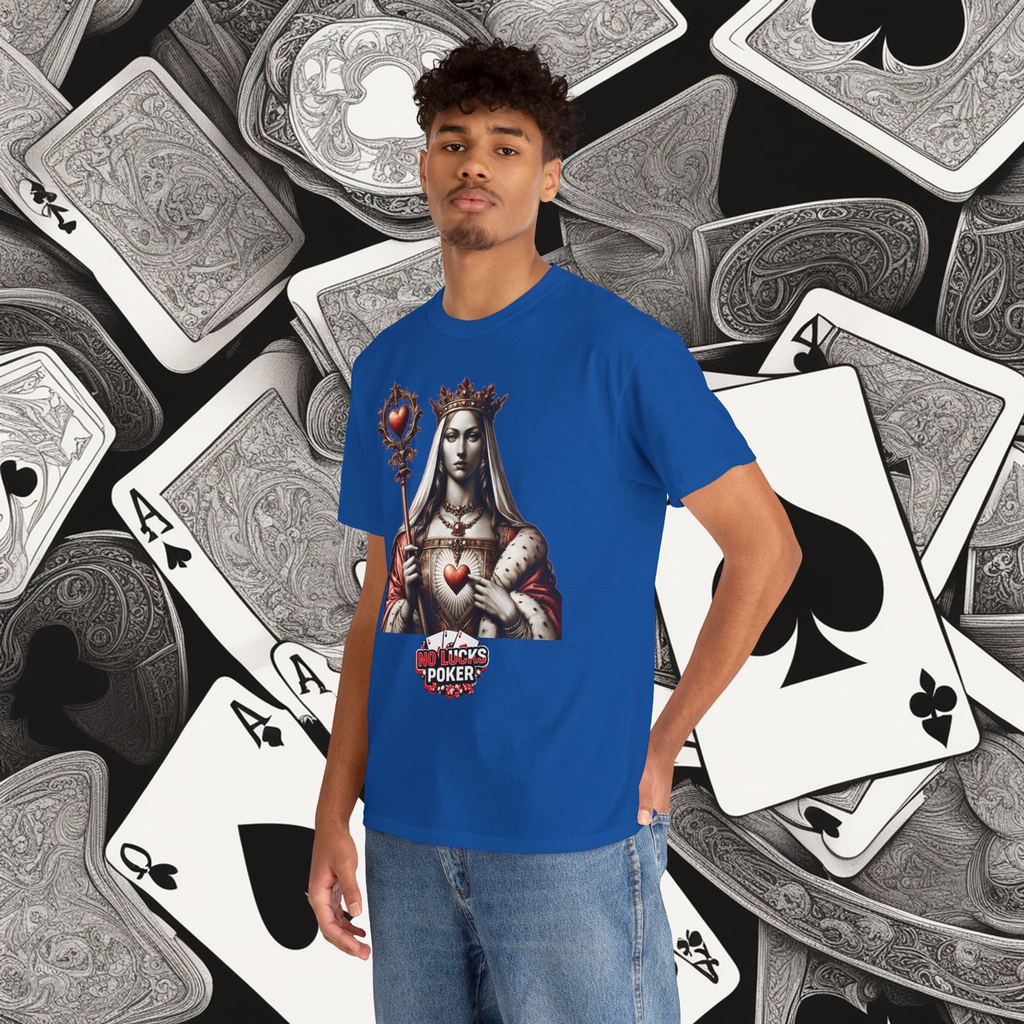 Queen of Hearts Poker T-Shirt | Unisex Heavy Cotton Tee