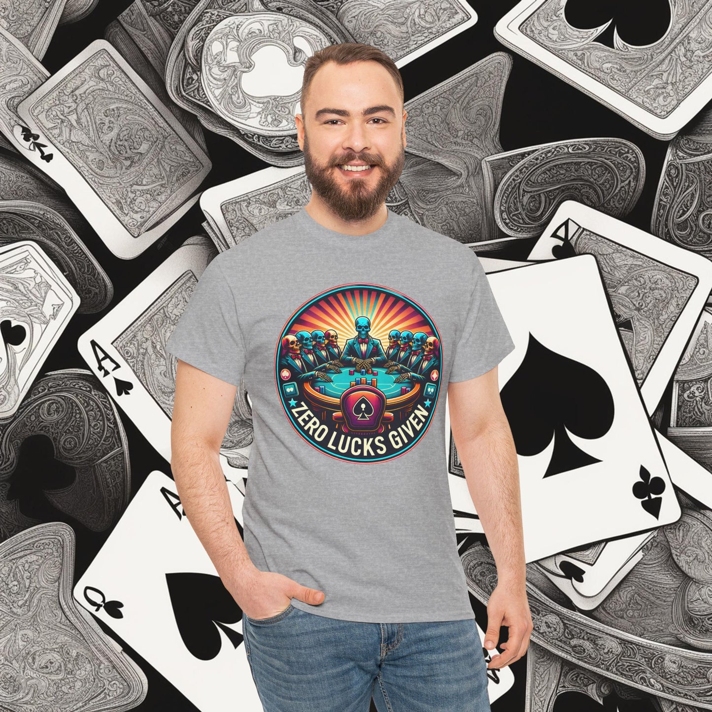 Zero Lucks Given unisex heavy cotton tee Poker Apparel