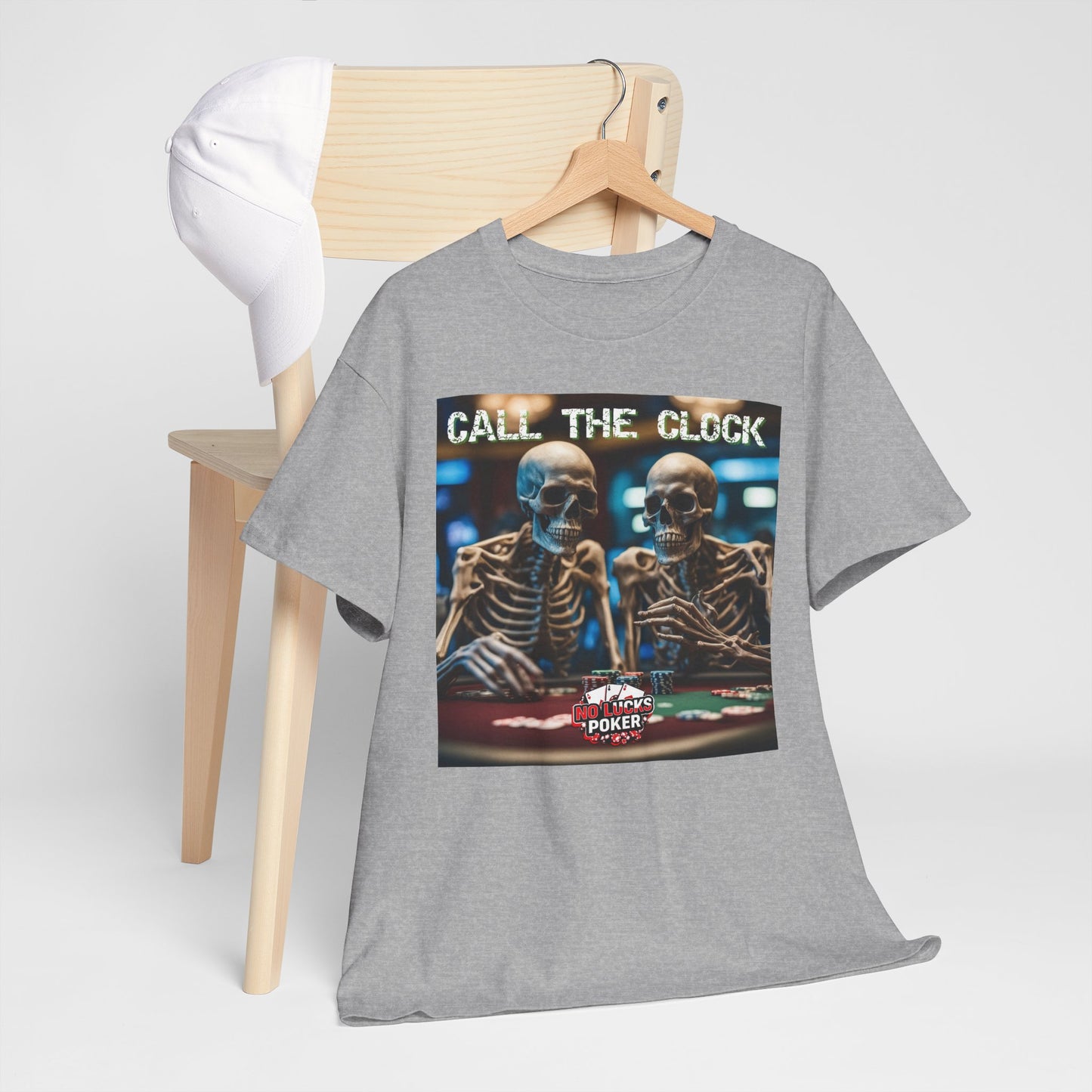 Call the clock skull unisex heavy cotton T-Shirt Must have Good Luck All-in
