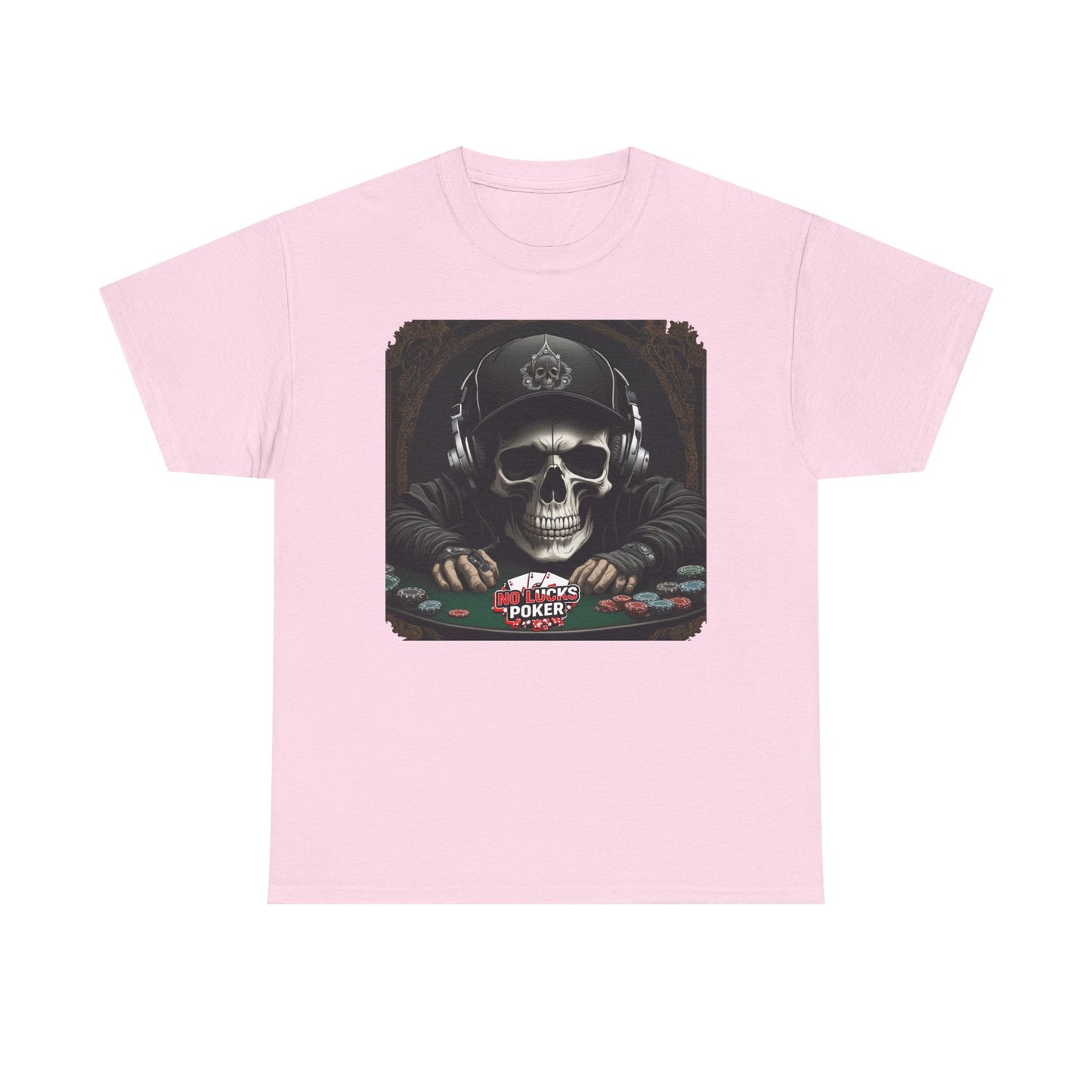 No Lucks Given – Hoodie Skull & Headphones Poker Tee