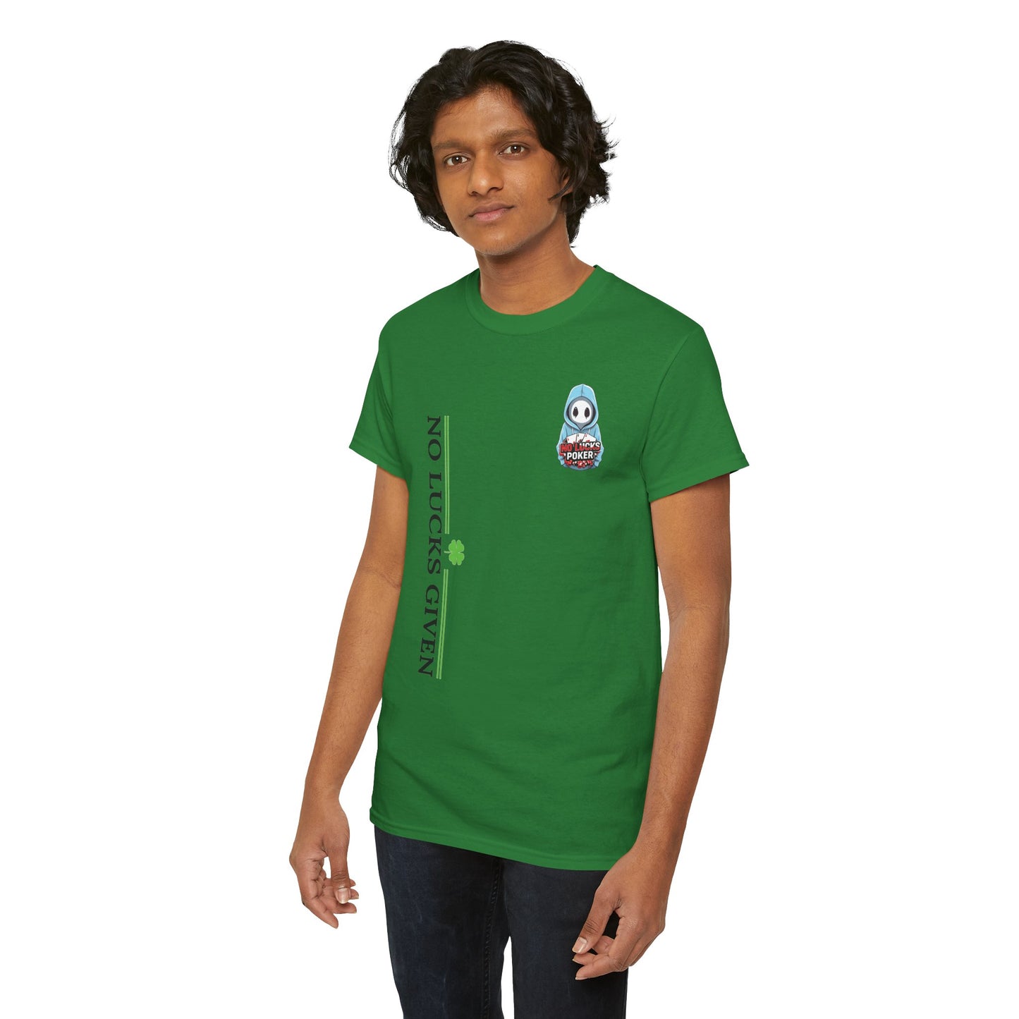 No Lucks Given – Ghost Logo Poker T-Shirt | Stealth Blackout Style
