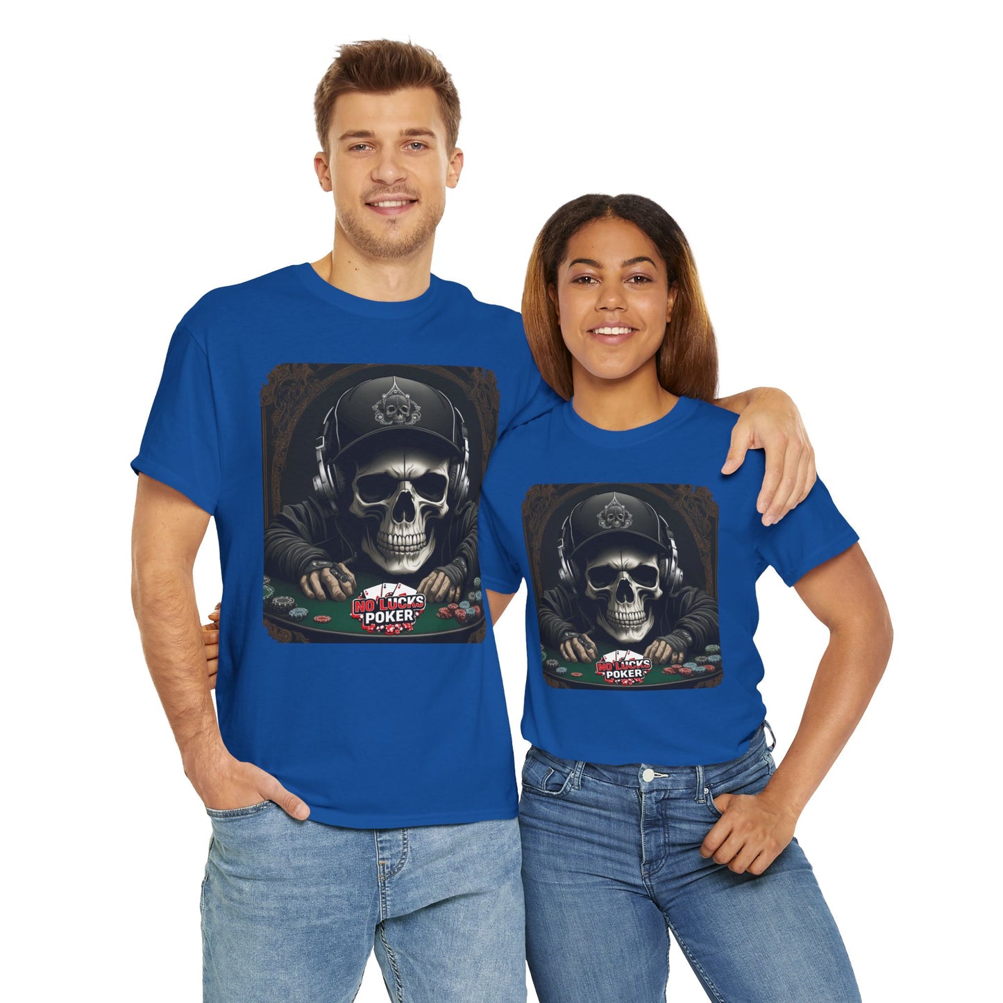 No Lucks Given – Hoodie Skull & Headphones Poker Tee